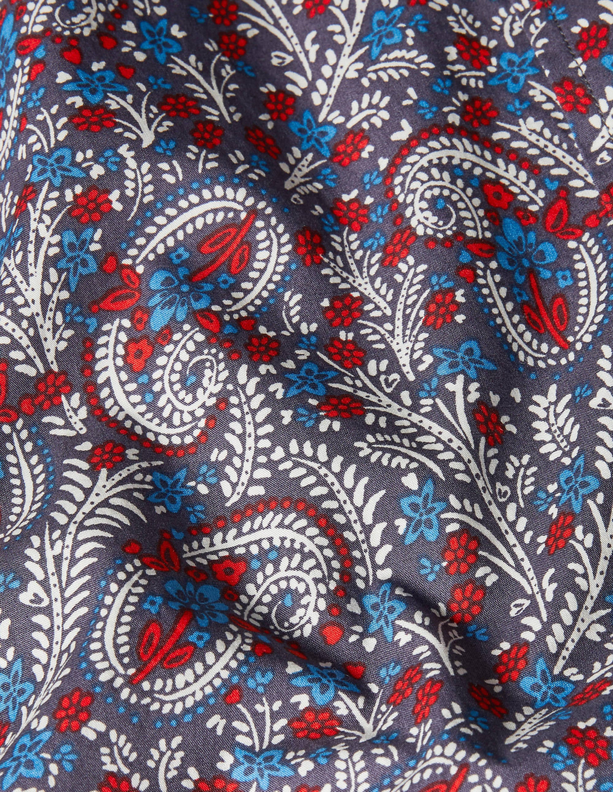 Poplin Pattern Shirt-Asphalt Paisley Floral - Image 3