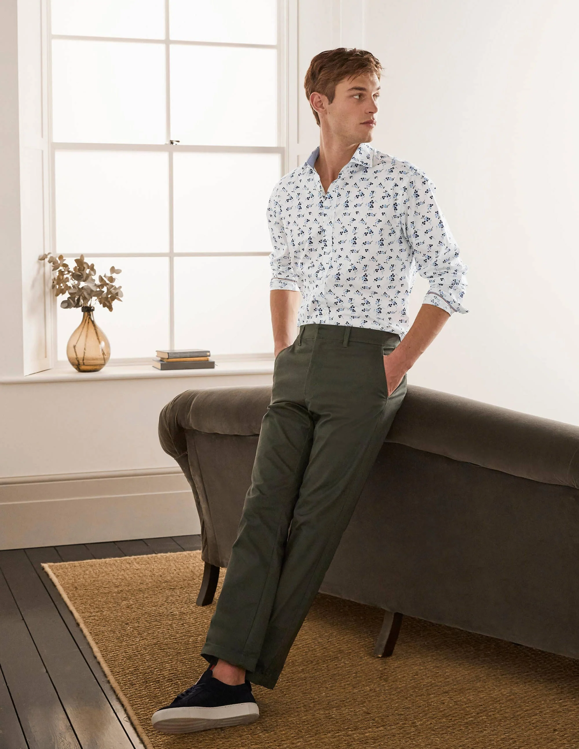 Poplin Printed Shirt-Snowdrop Spot Floral - Image 2