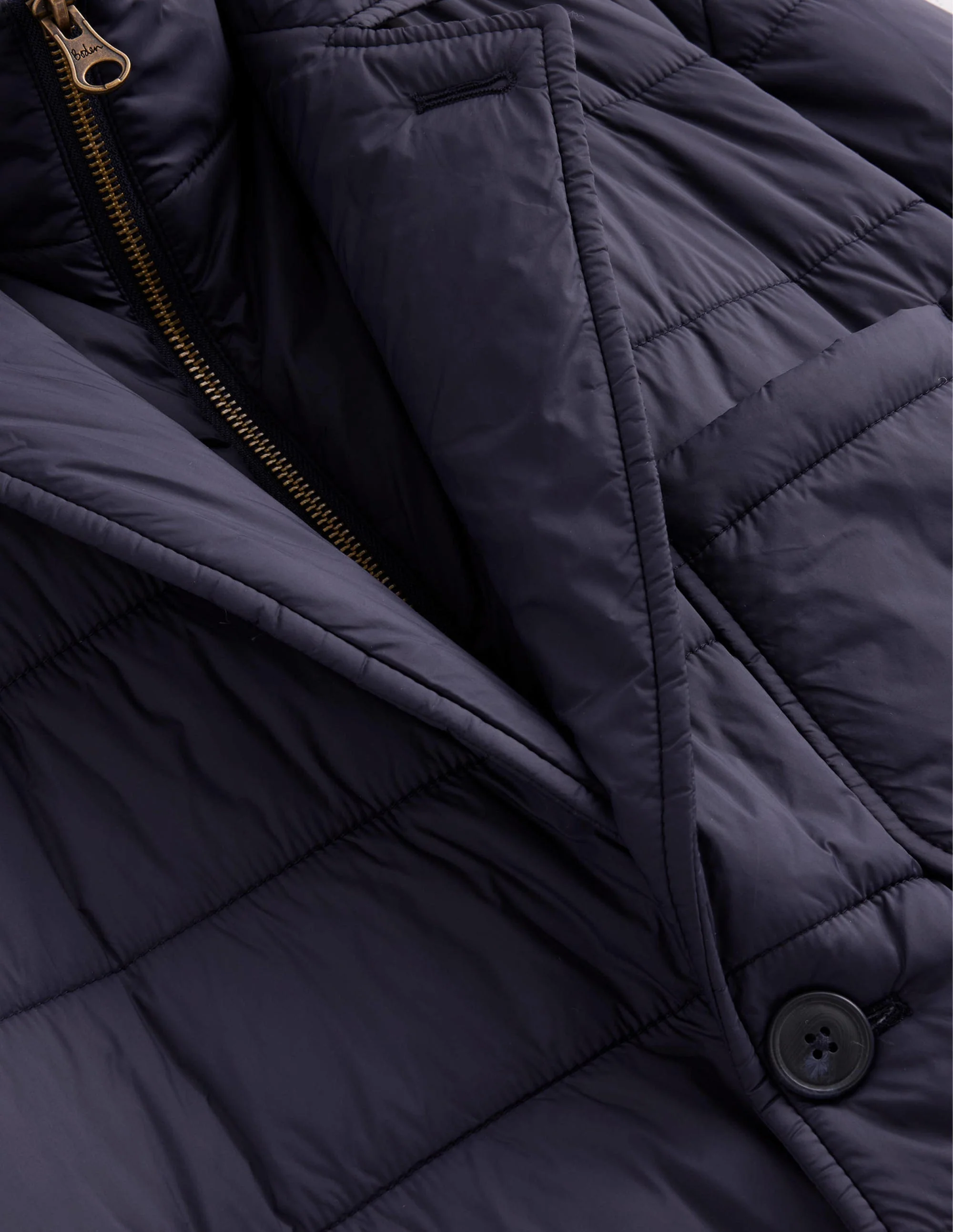 Quilted Padded Blazer-Navy - Image 6