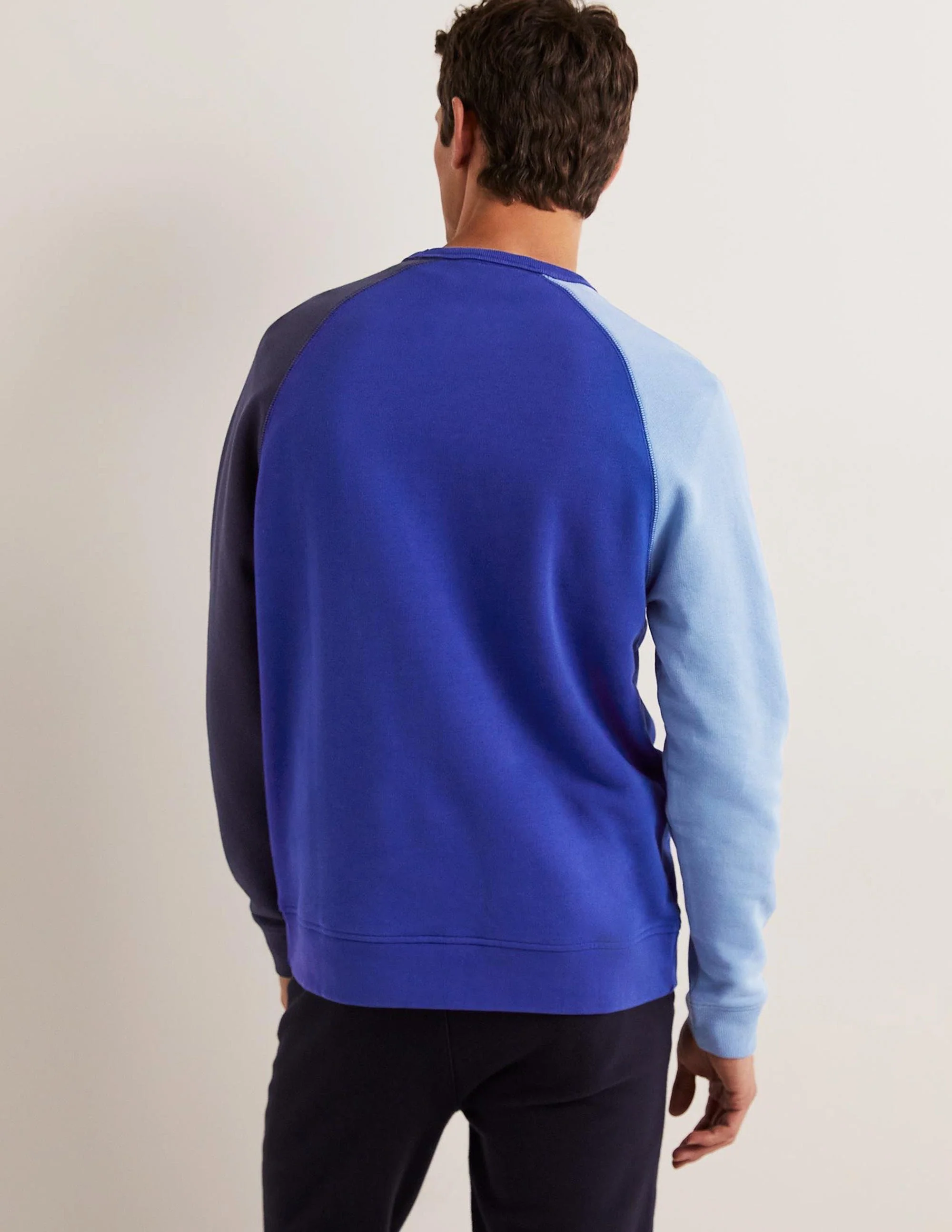 Raglan Sweatshirt-Blue Colourblock - Image 3