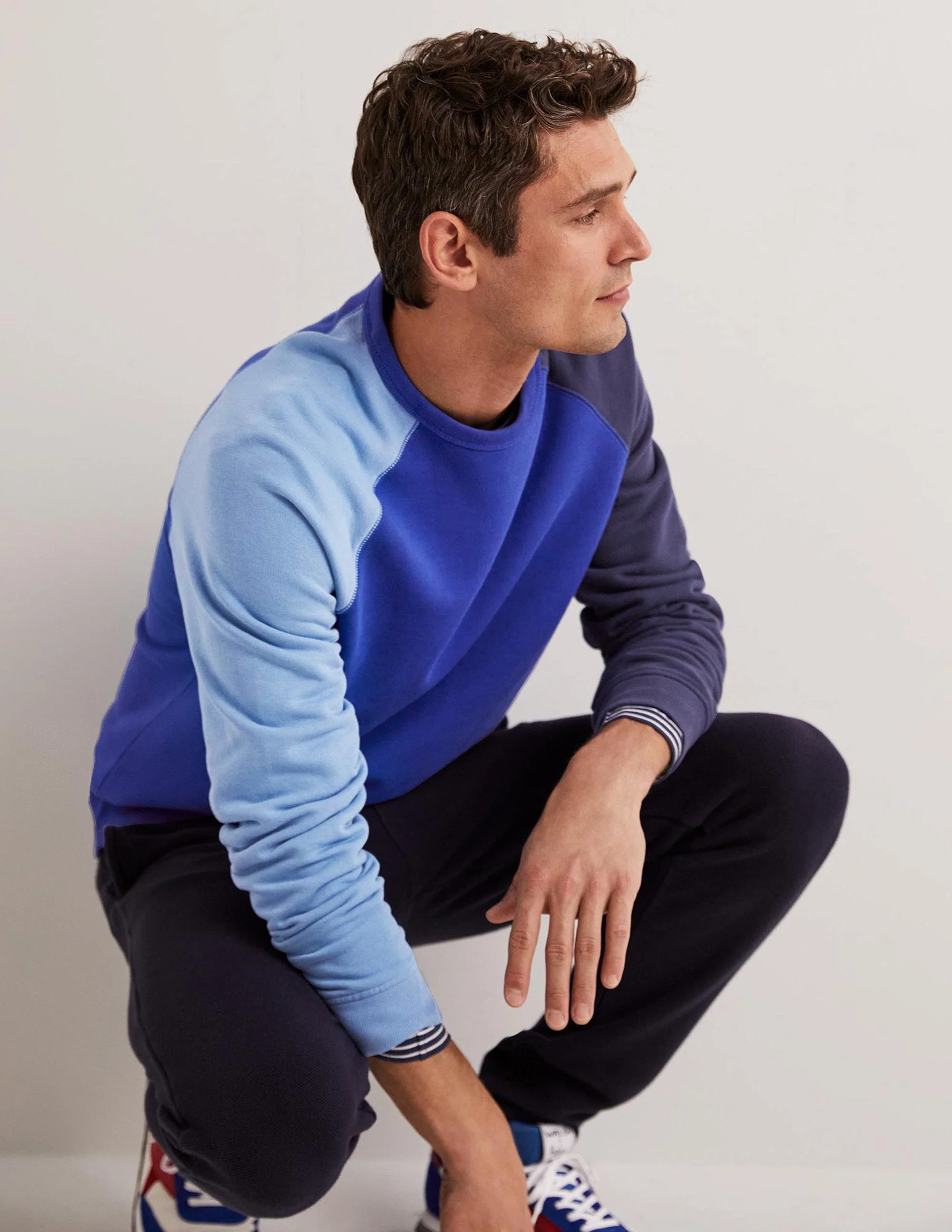 Raglan Sweatshirt-Blue Colourblock - Image 9