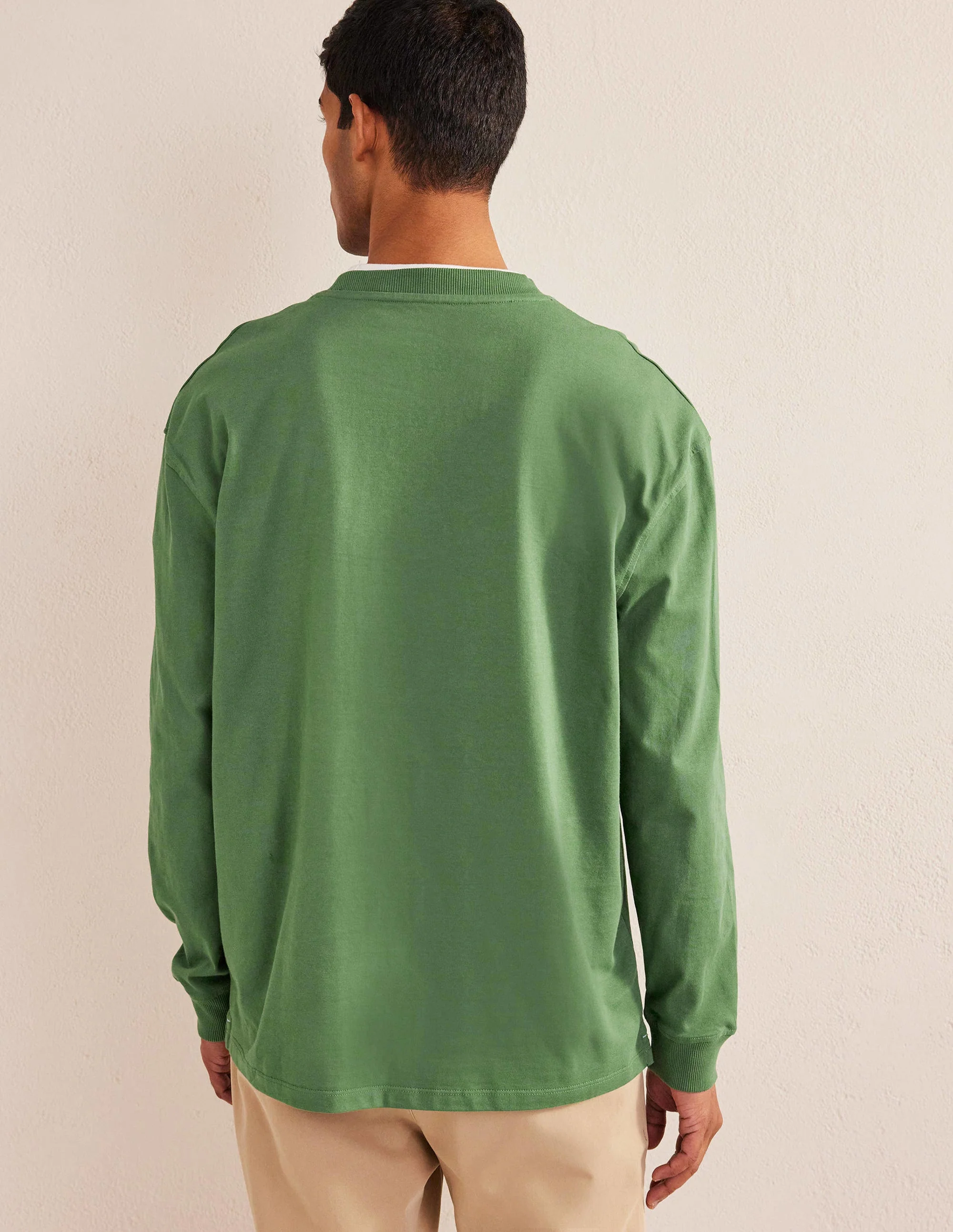 Relaxed Long Sleeve T-shirt-Broad Bean Green - Image 3