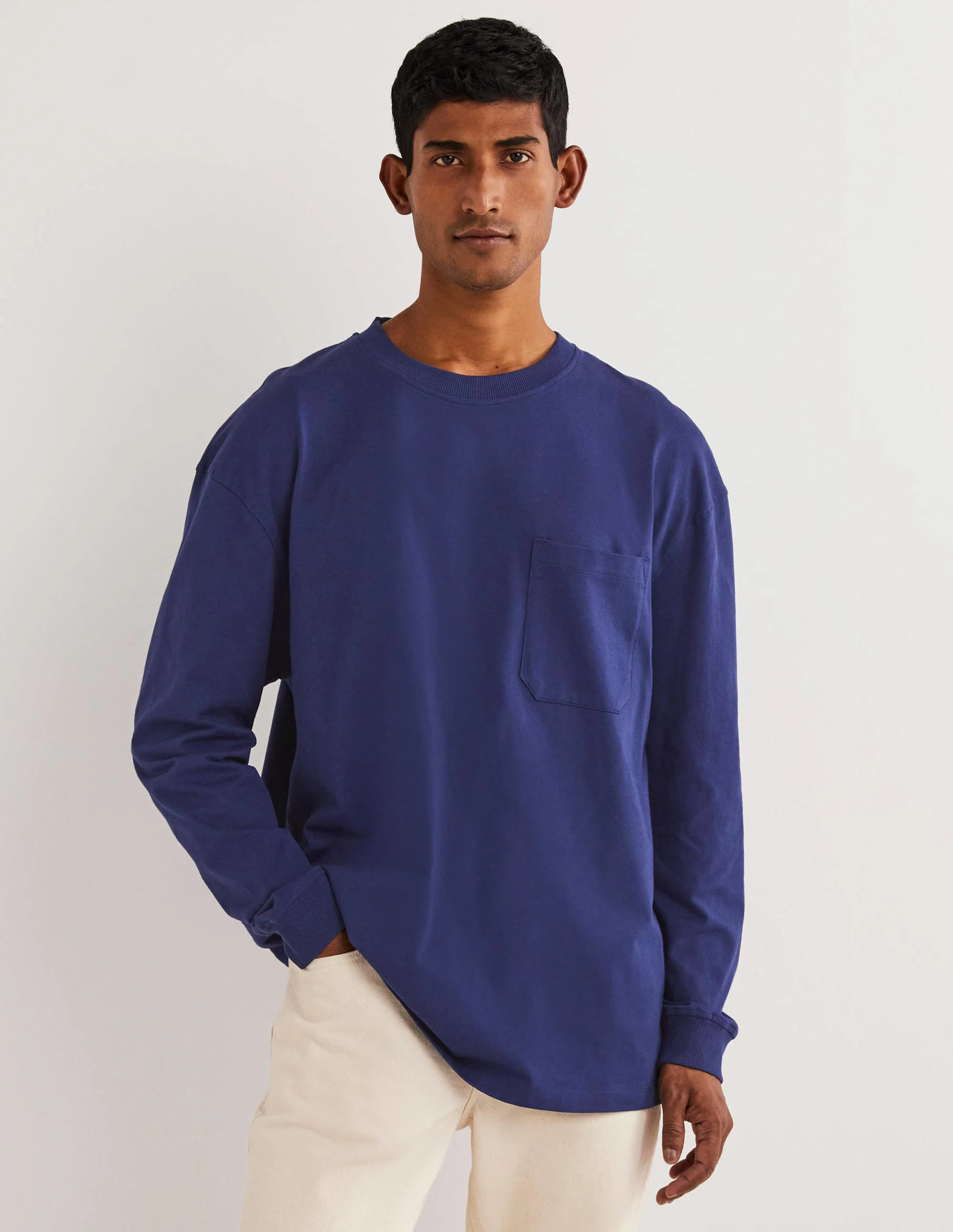 Relaxed Long Sleeve T-shirt-Space Blue