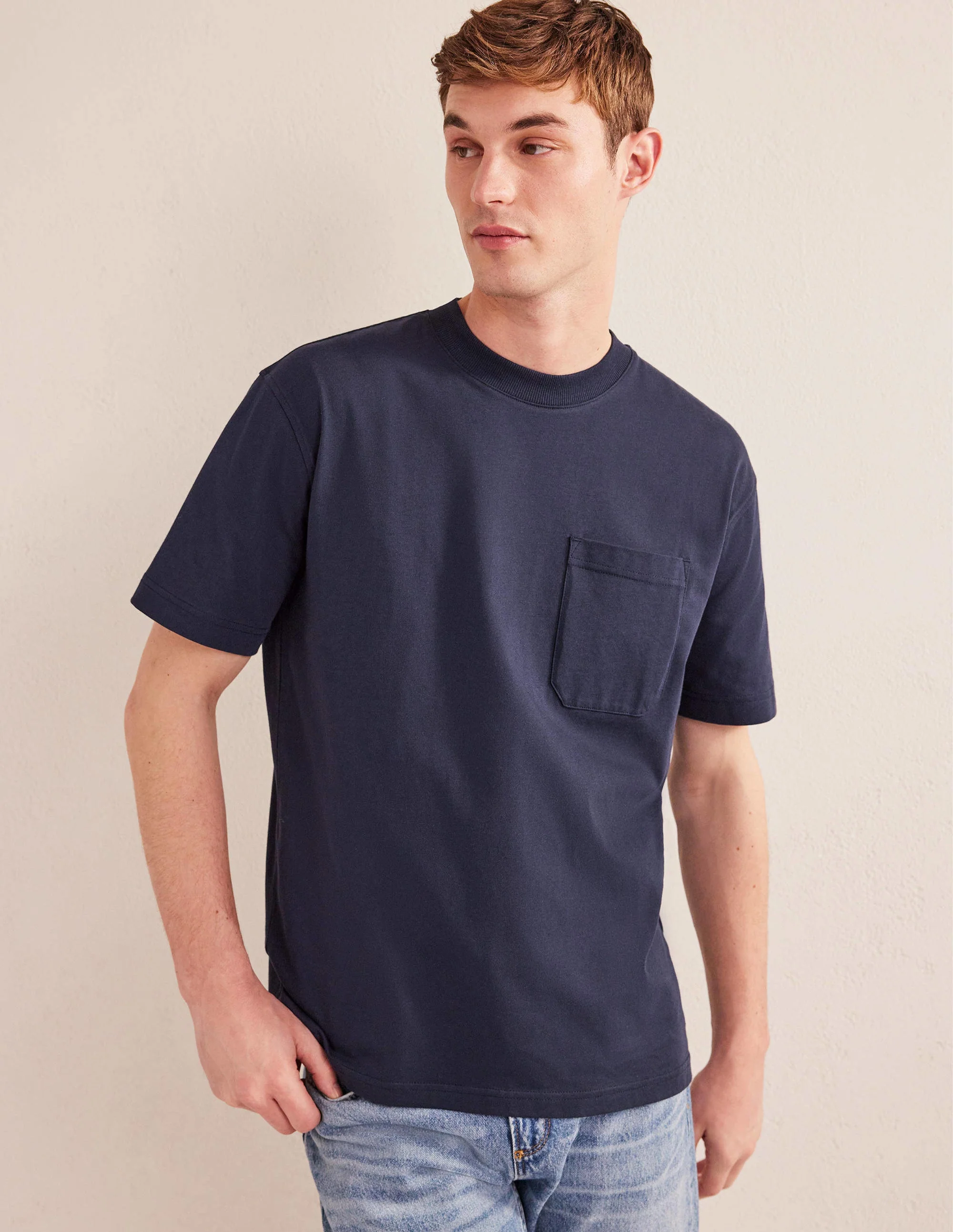 Relaxed Short Sleeve T-shirt-Navy