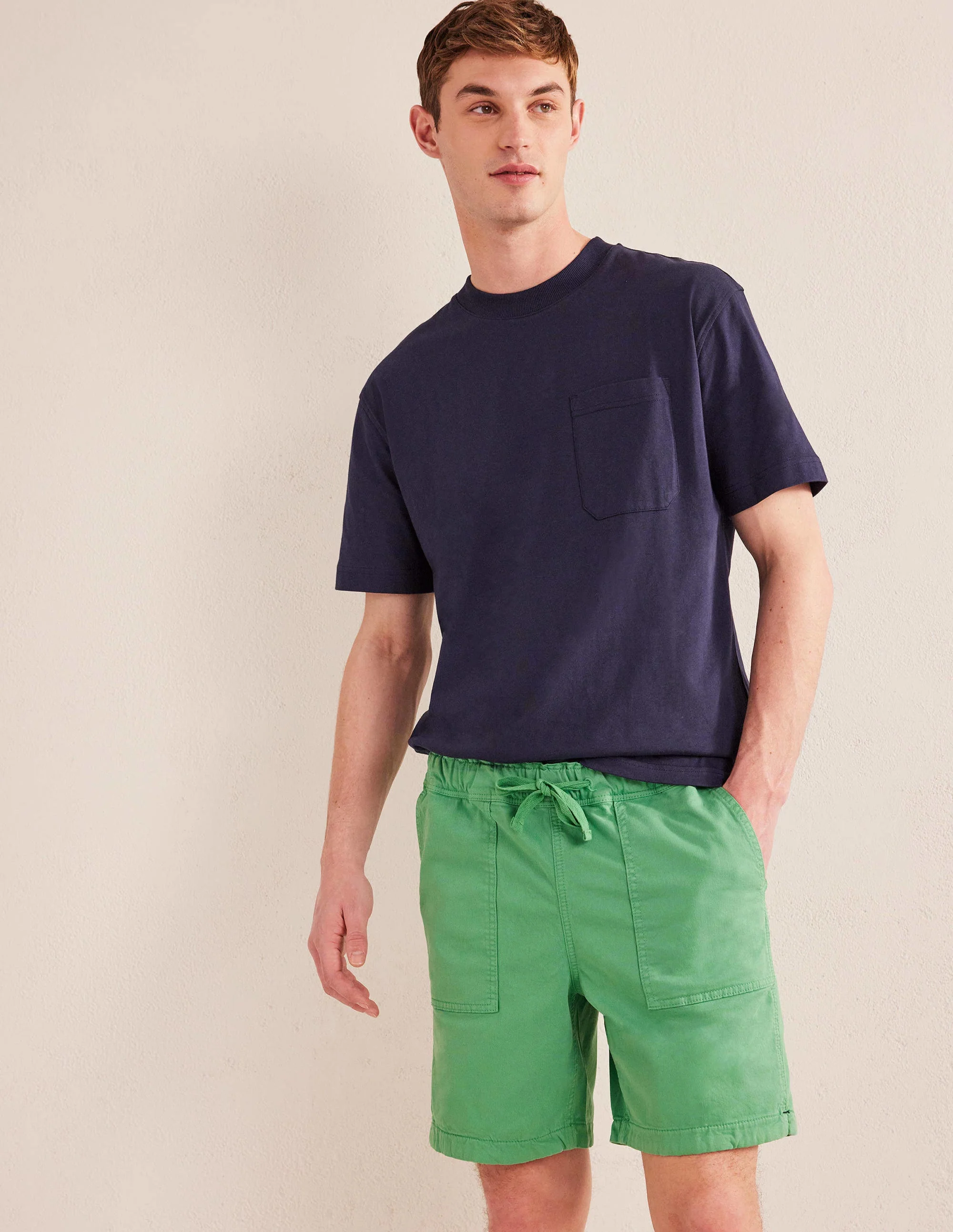 Relaxed Twill Shorts-Soft Spearmint