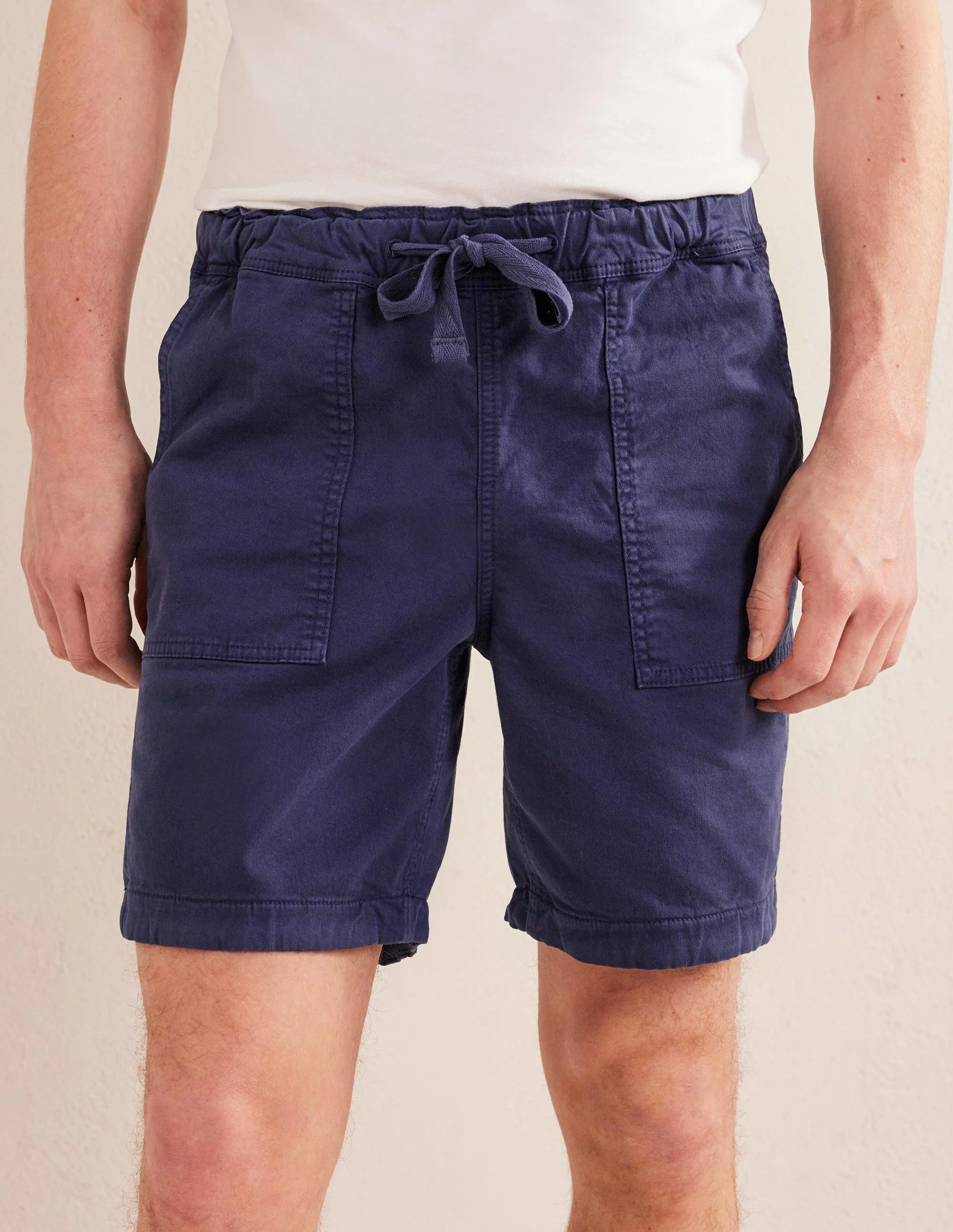 Relaxed Twill Shorts-Space Blue - Image 4