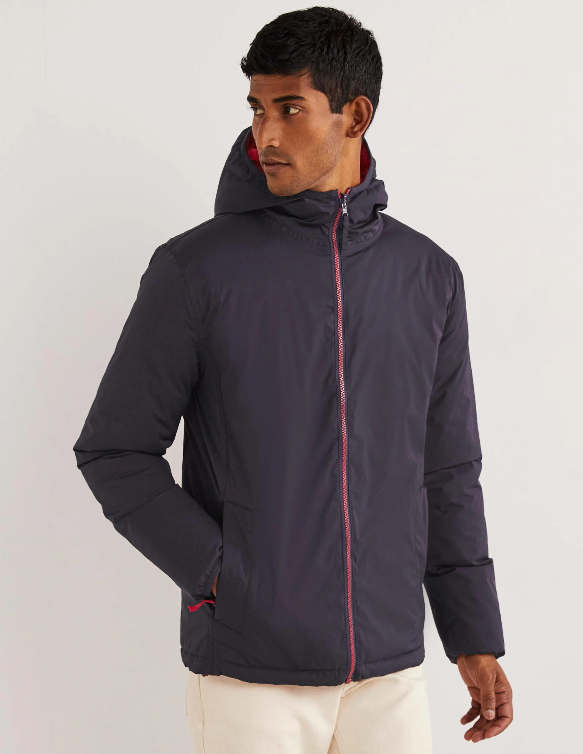 Reversible Padded Jacket-Navy/Red