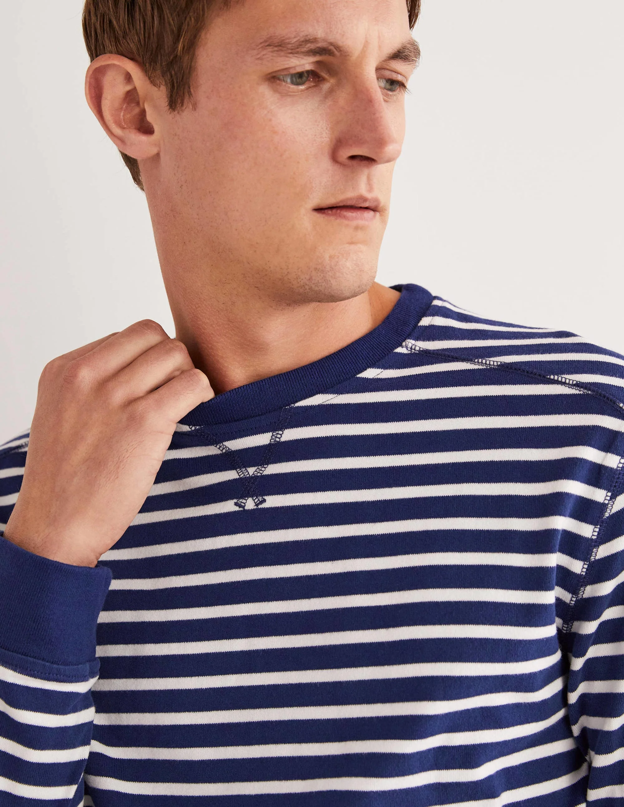 Rugby Long Sleeve Crew-Space Blue/Snowdrop - Image 2