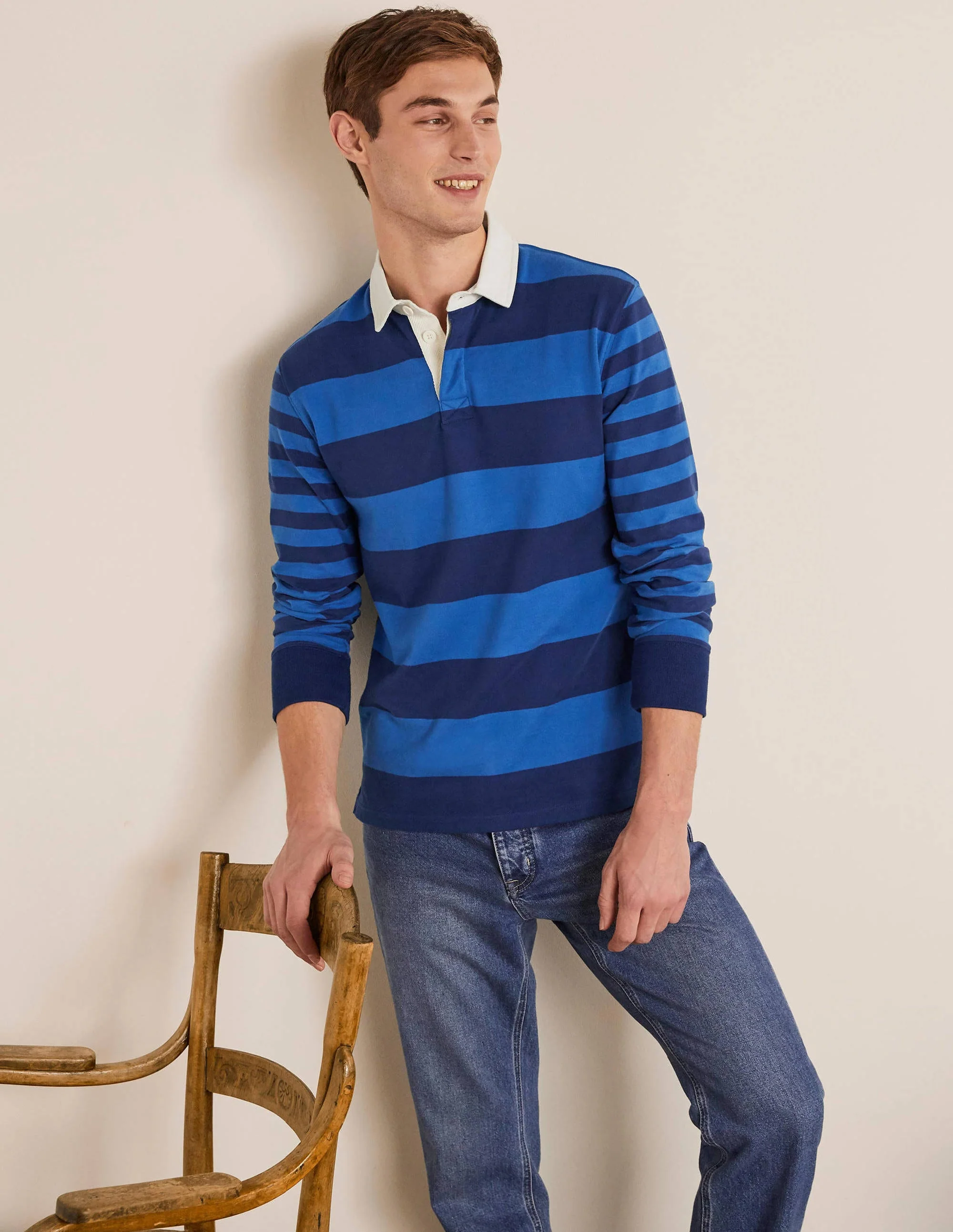 Rugby Shirt-Blues Hotchpotch Stripe - Image 2