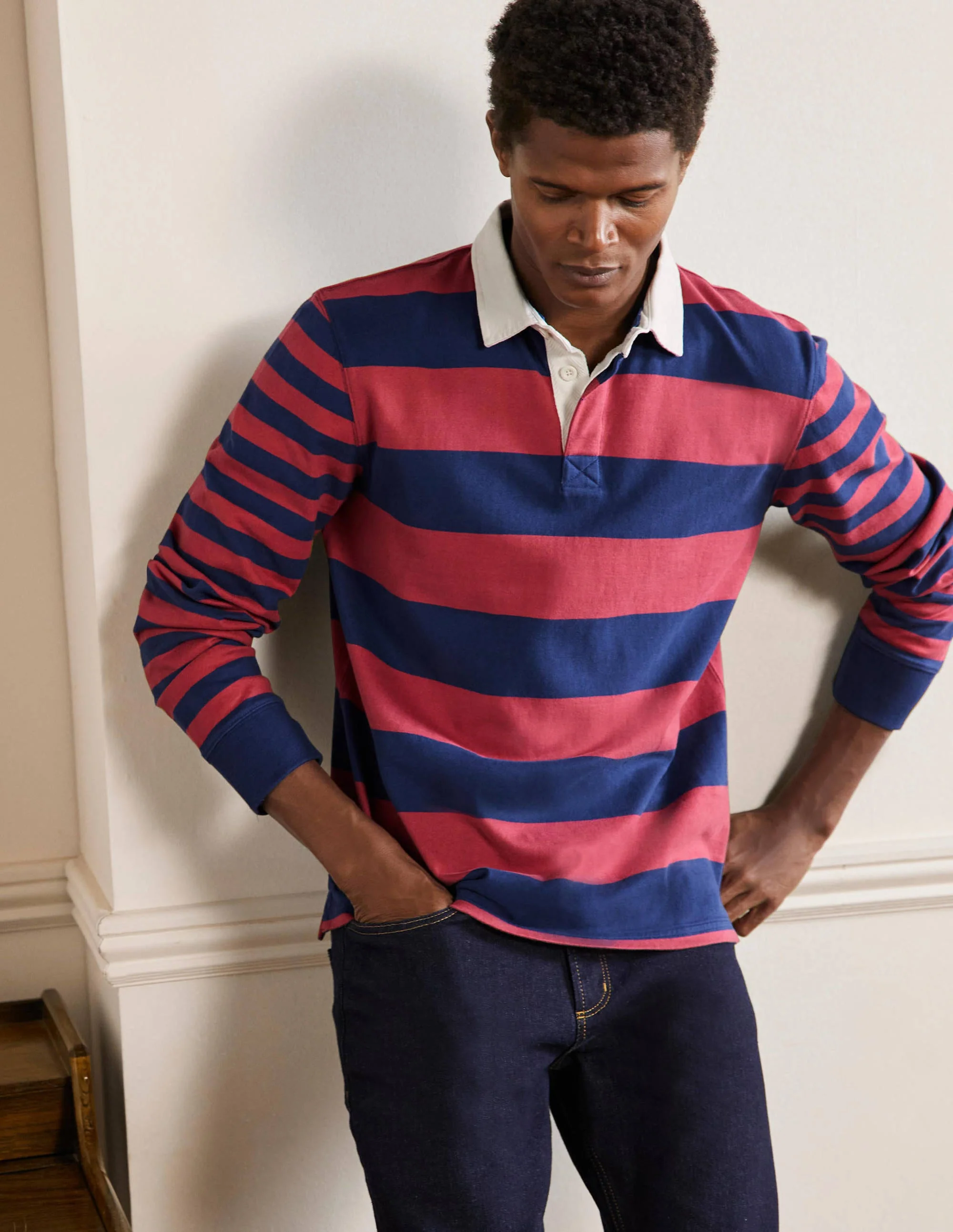 Rugby Shirt-Dusky Rose/ Presidential Blue - Image 4