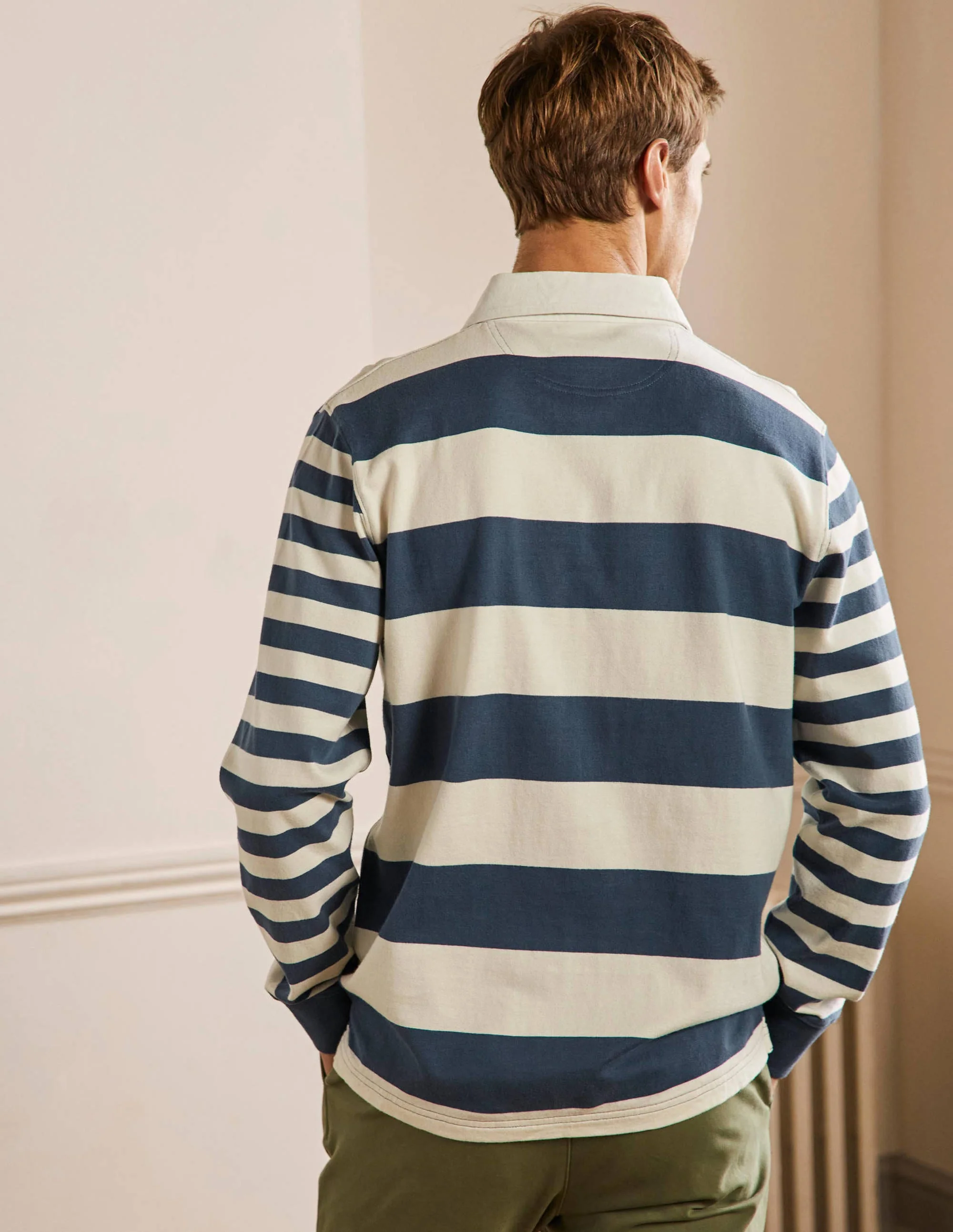 Rugby Shirt-Ensign Blue/ Ecru - Image 3
