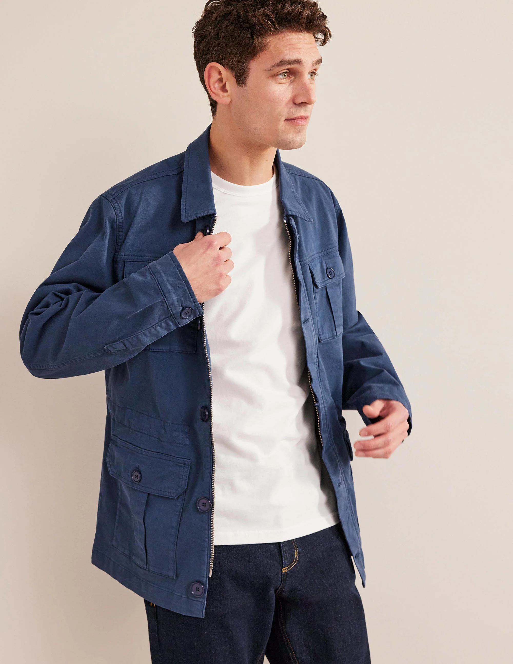 Safari Jacket-Laundered Navy - Image 3