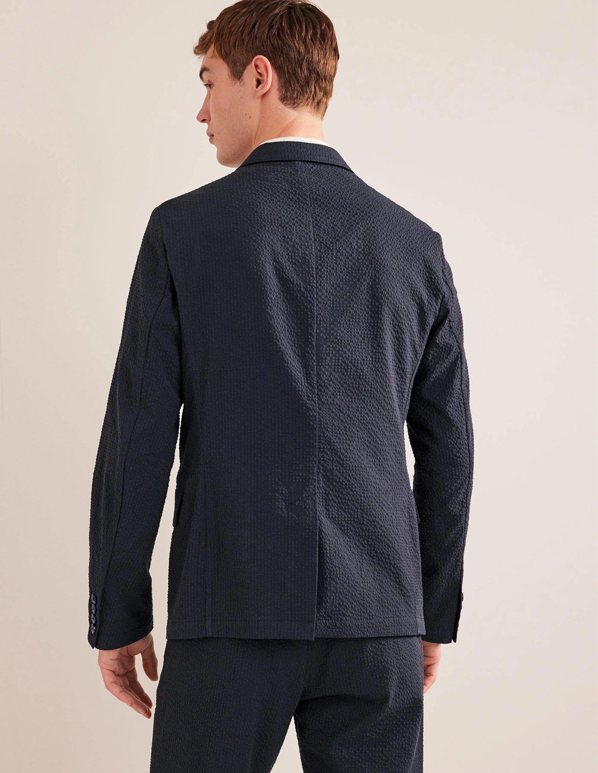Seersucker Blazer-Navy - Image 3