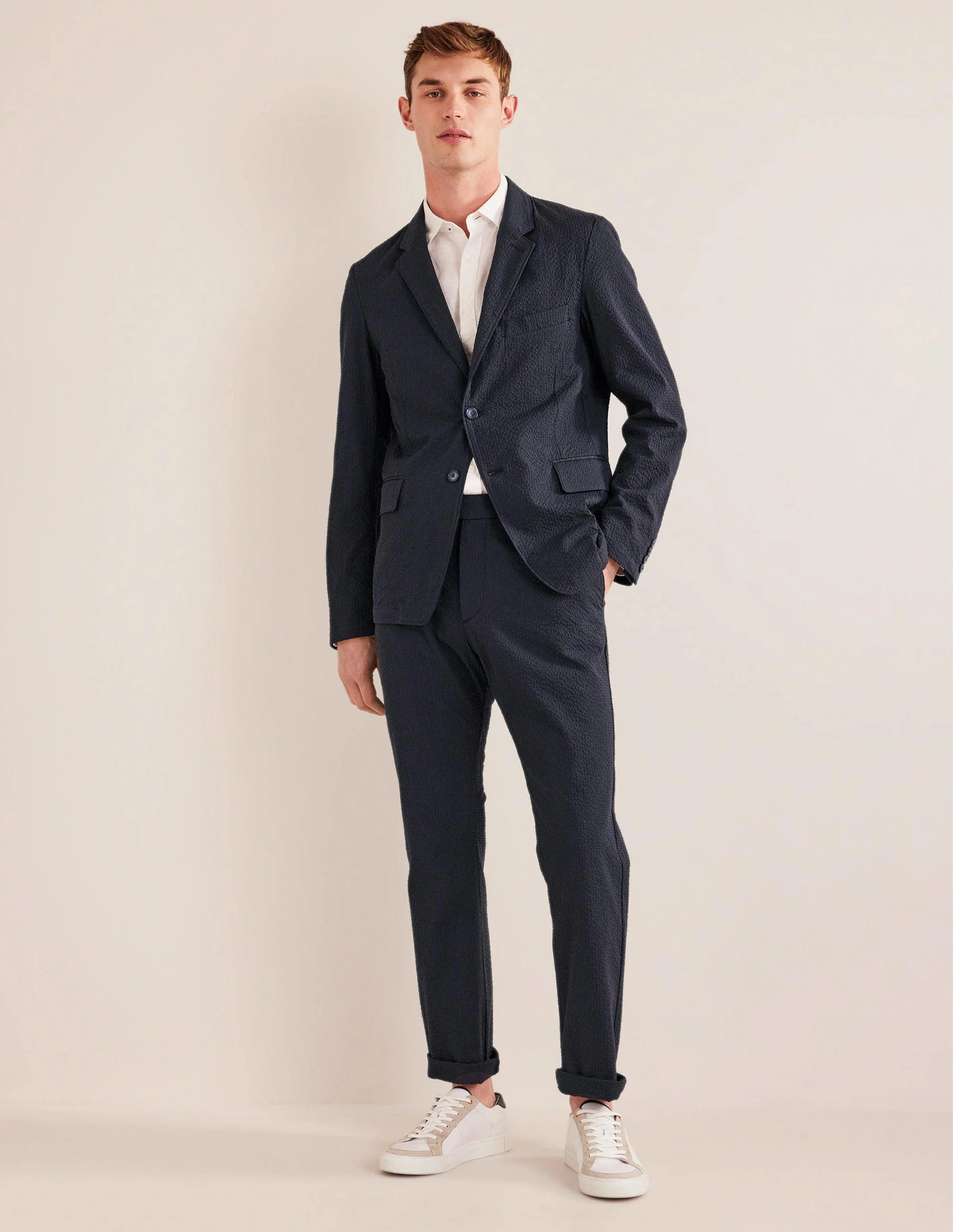 Seersucker Blazer-Navy - Image 4