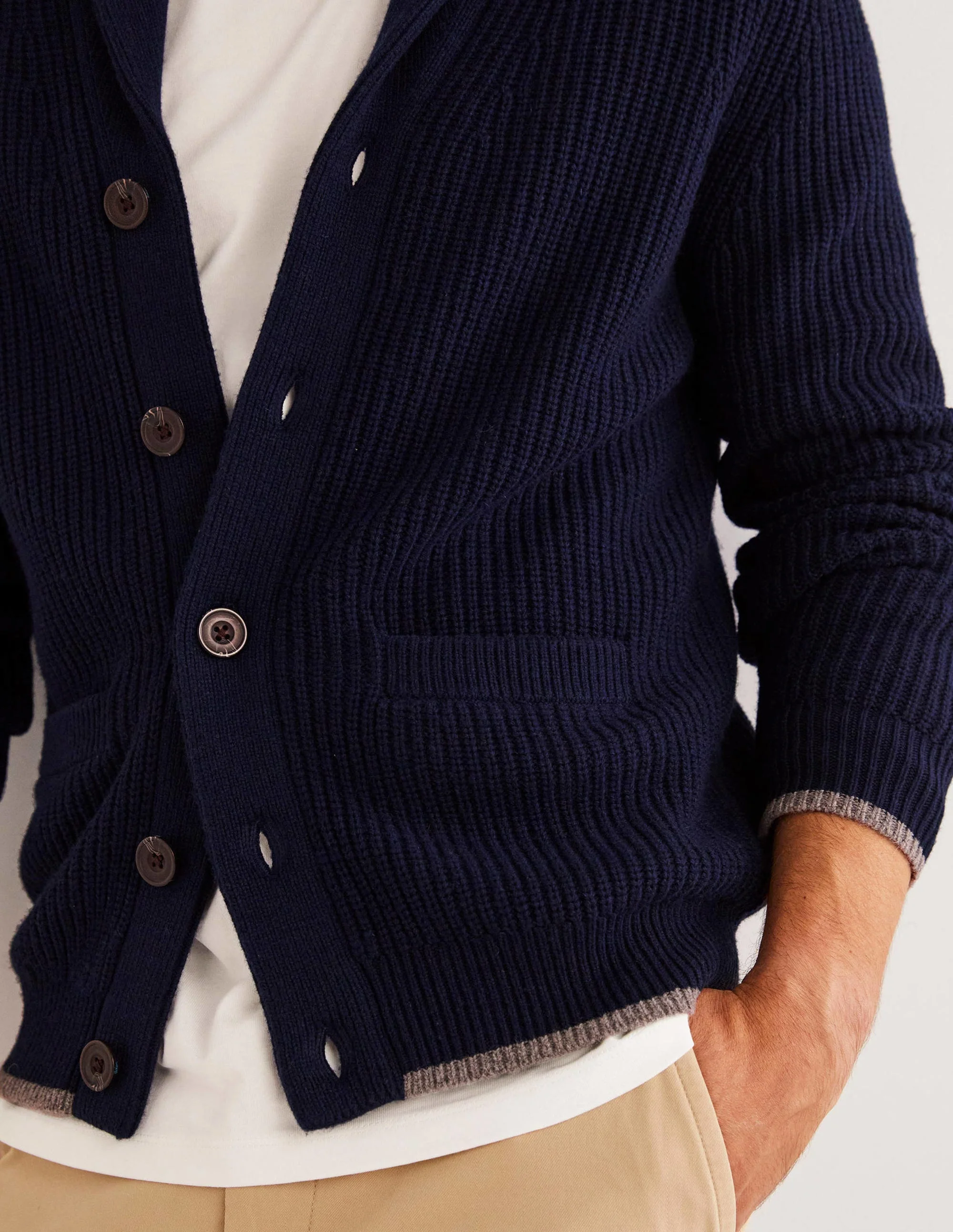 Shawl Cardigan-Navy - Image 2