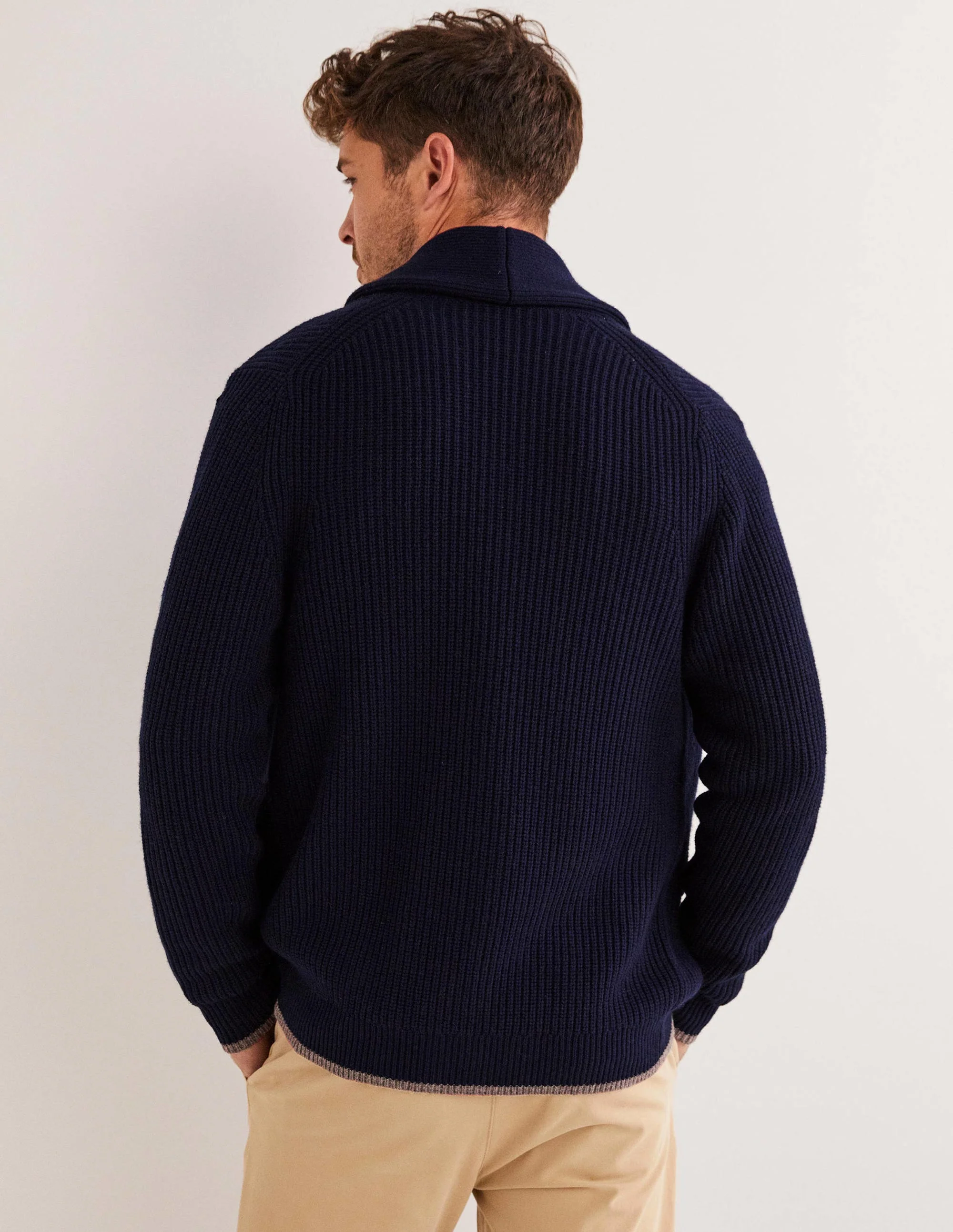 Shawl Cardigan-Navy - Image 3