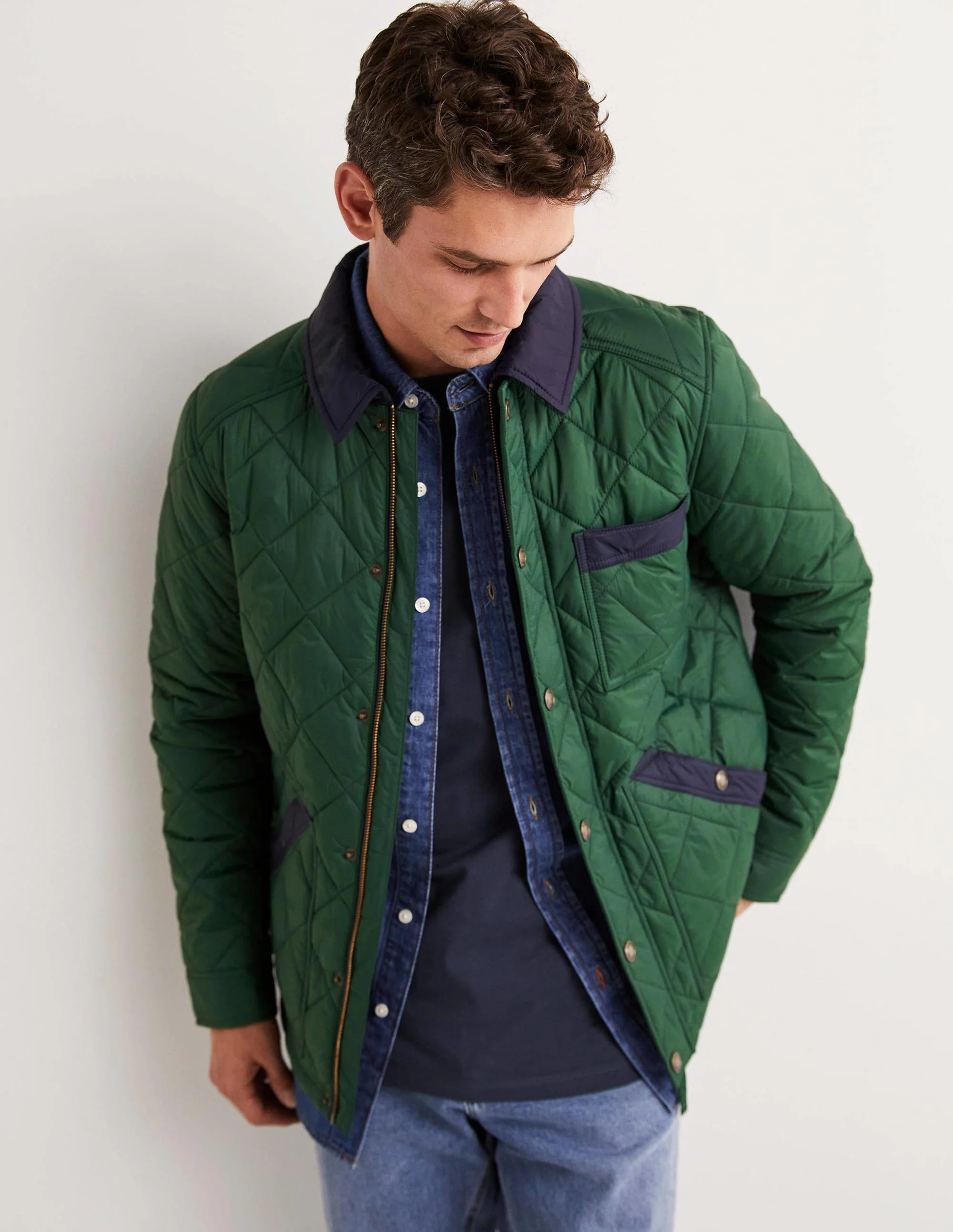 Short Quilted Jacket-Alligator Green - Image 4