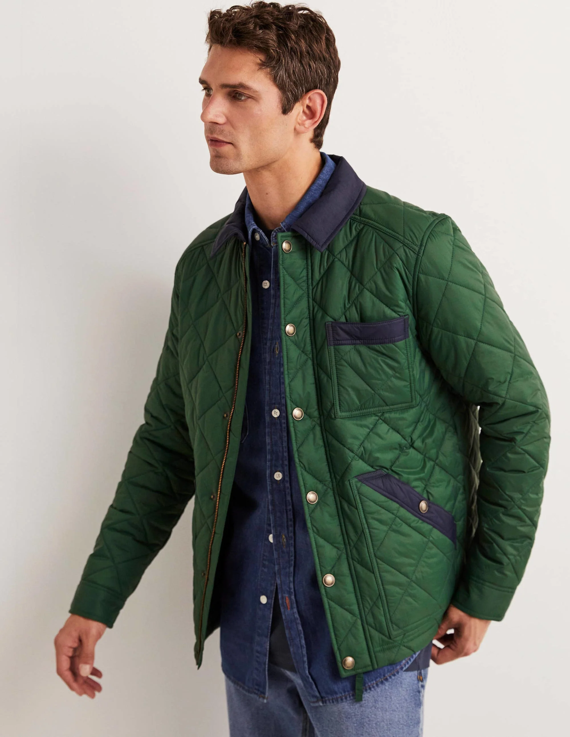 Short Quilted Jacket-Alligator Green - Image 6
