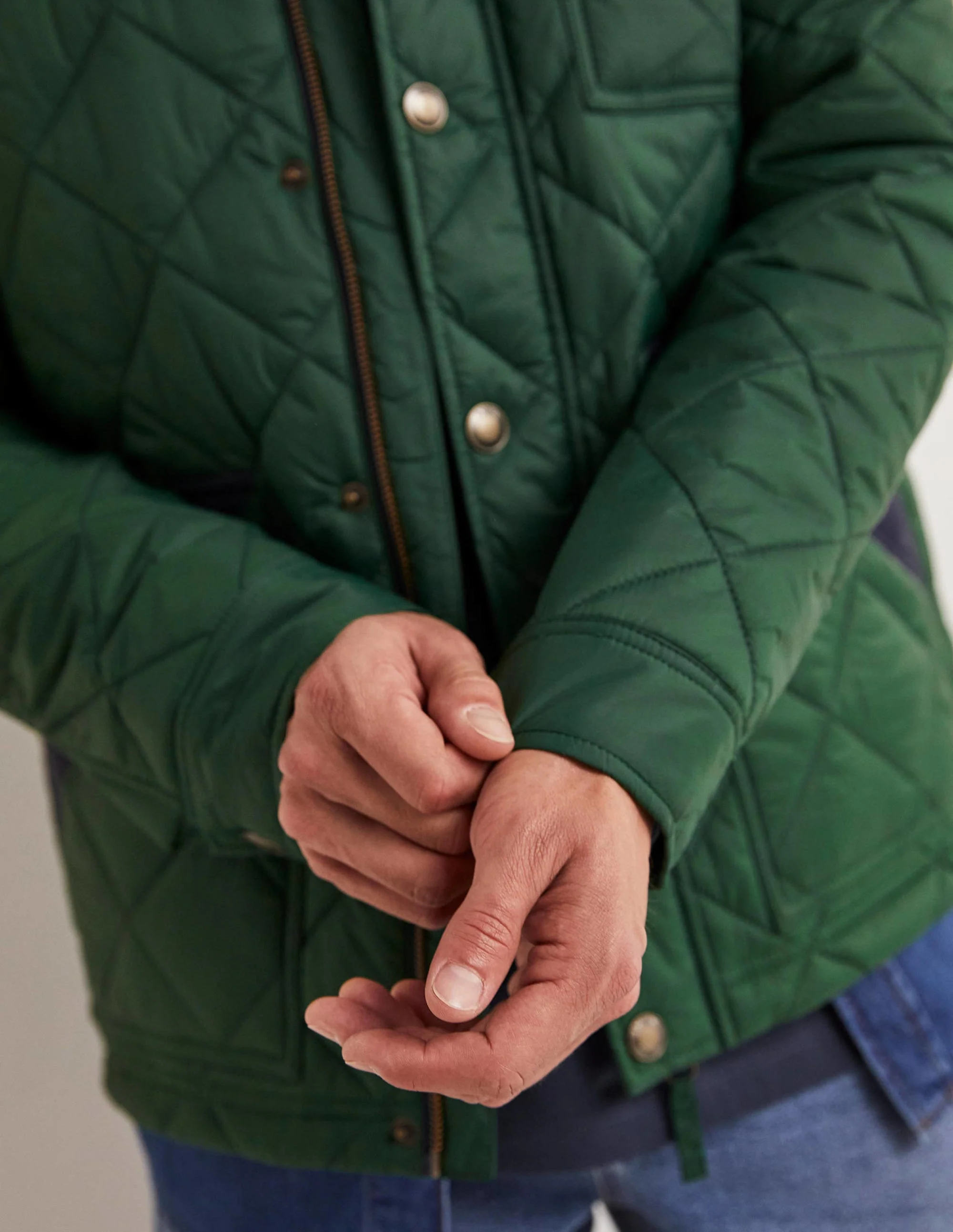 Short Quilted Jacket-Alligator Green - Image 7