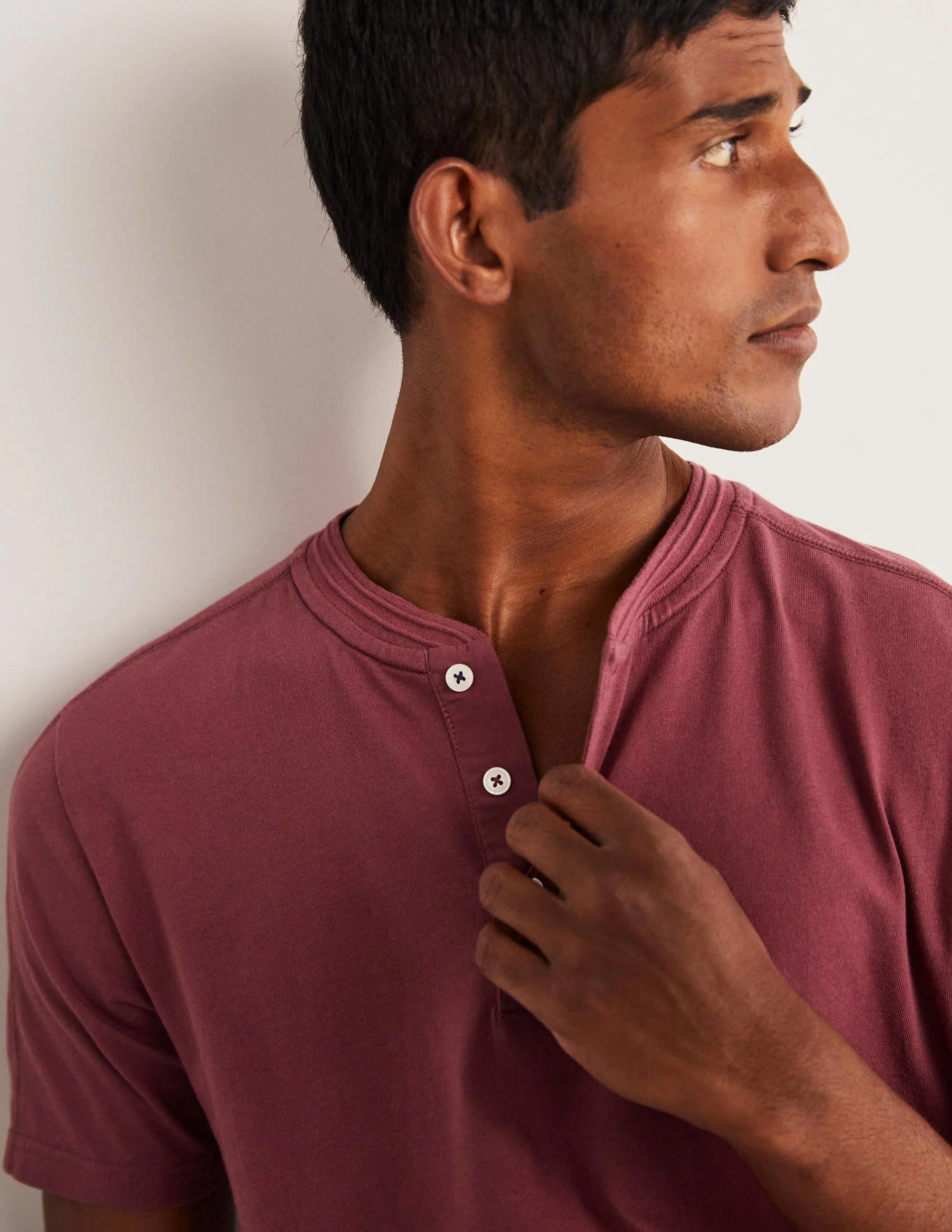 Short Sleeve Henley-Berry Smoothie - Image 4