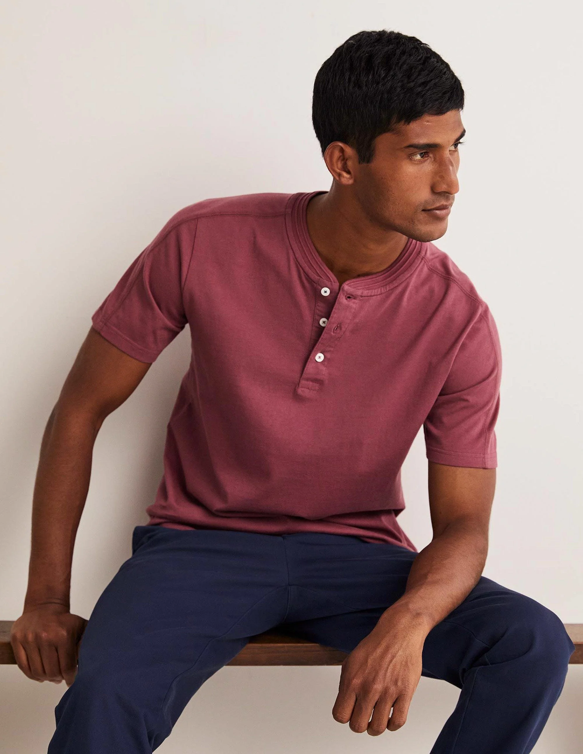 Short Sleeve Henley-Berry Smoothie - Image 6