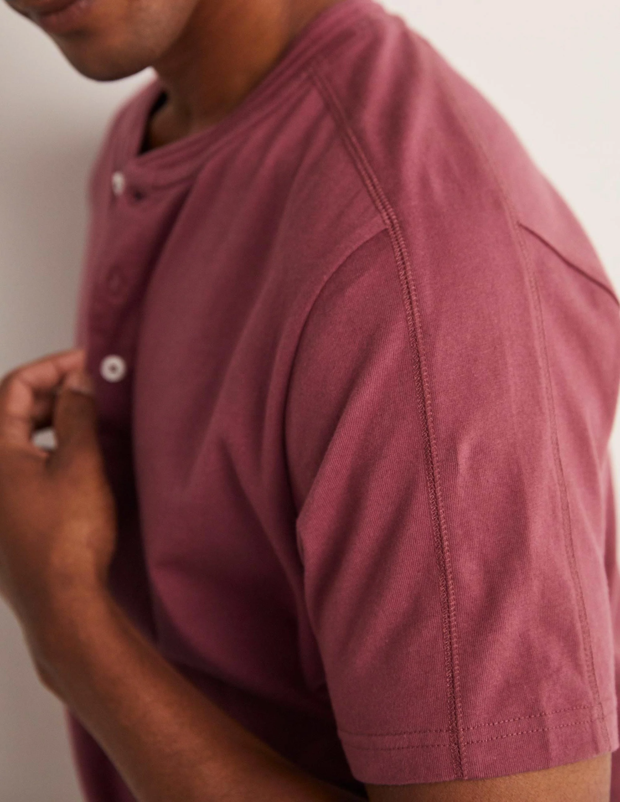 Short Sleeve Henley-Berry Smoothie - Image 7