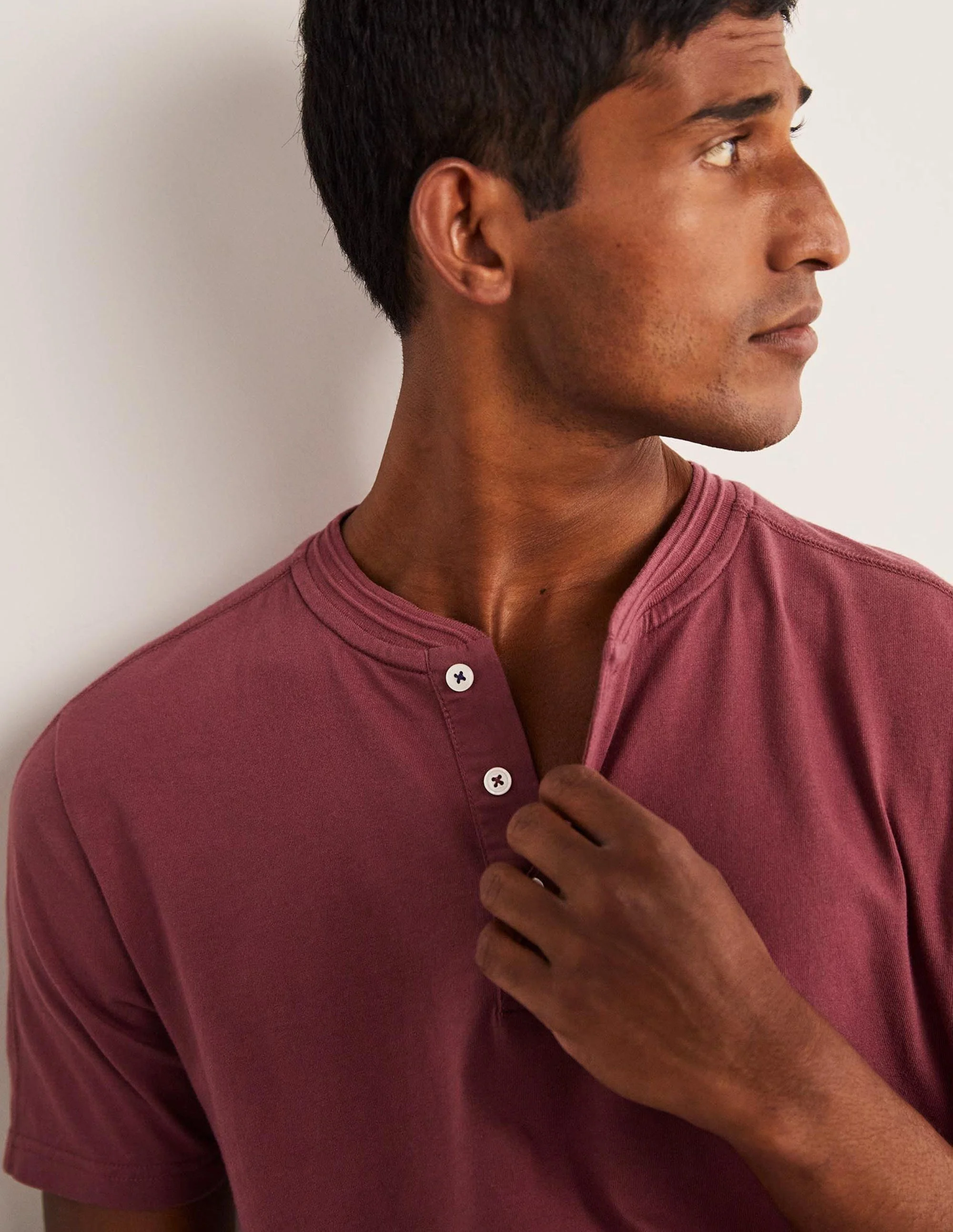 Short Sleeve Henley-Berry Smoothie - Image 9