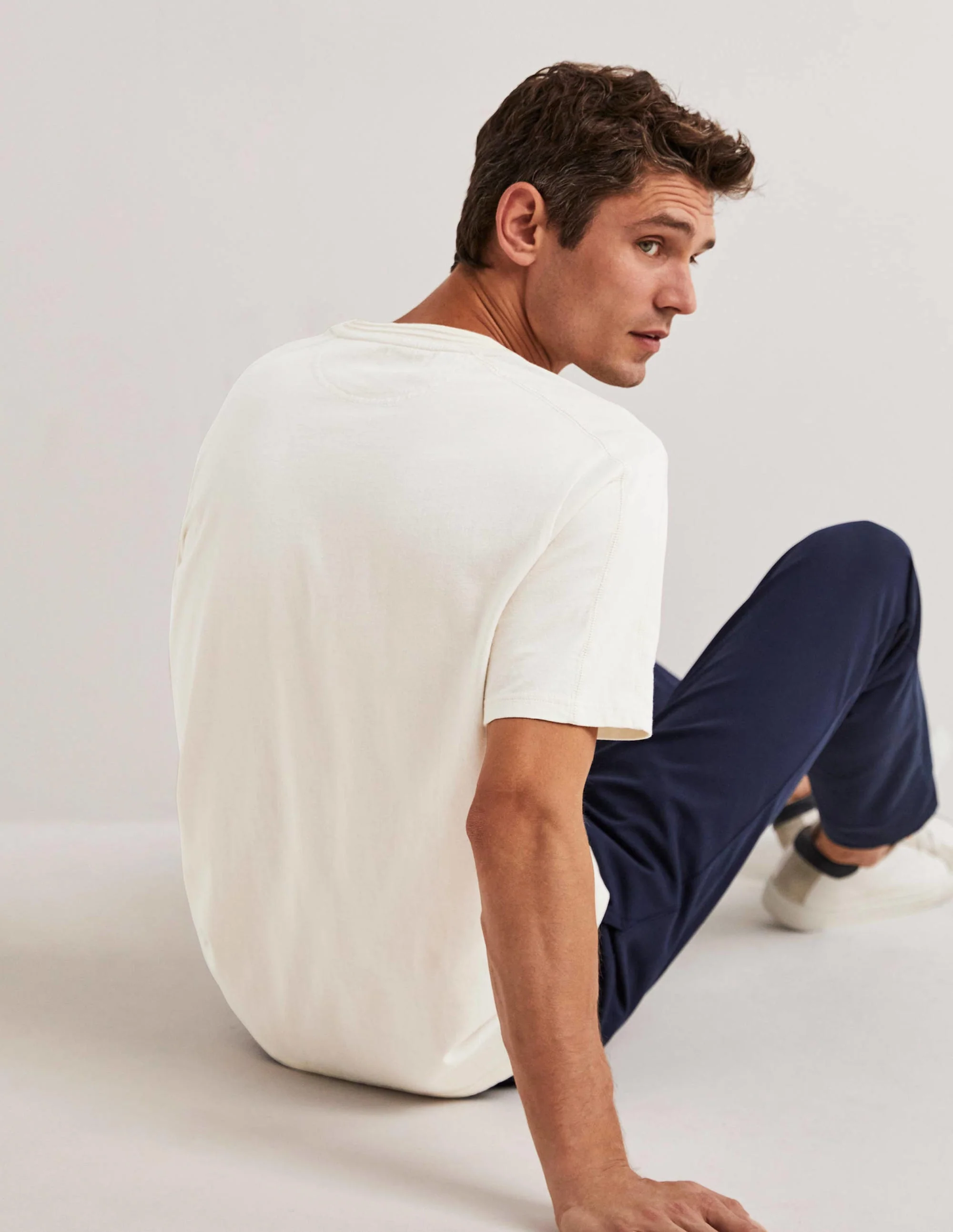 Short Sleeve Henley-Ecru - Image 3