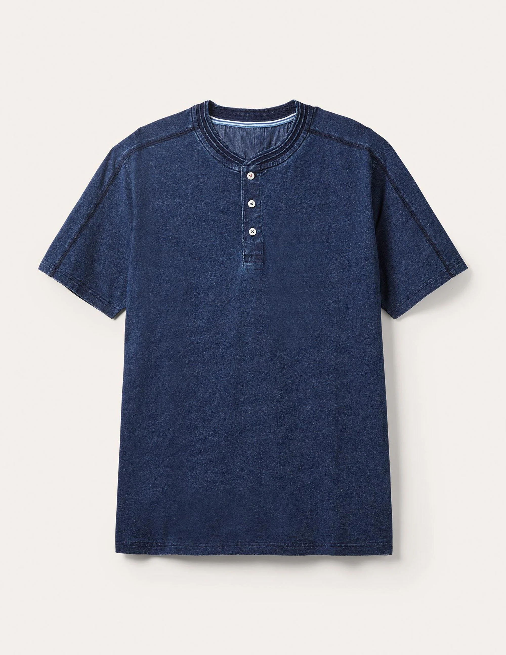 Short Sleeve Henley-Indigo - Image 10