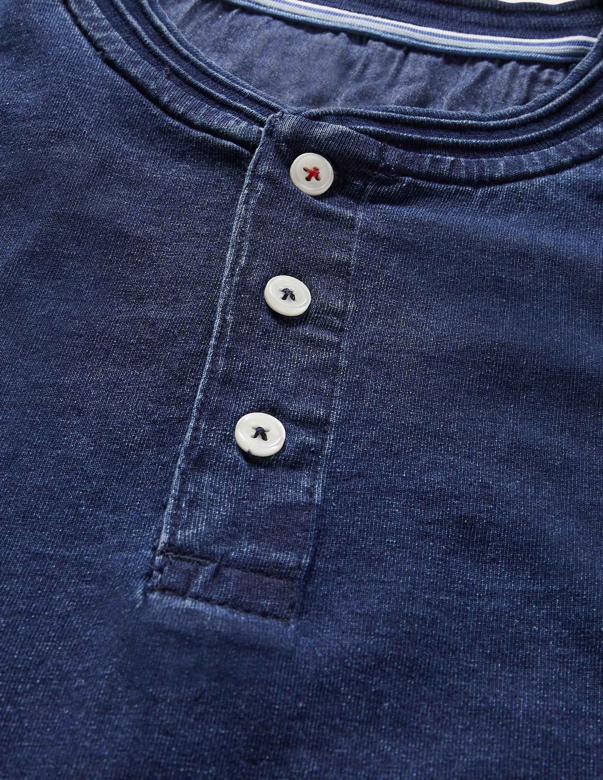 Short Sleeve Henley-Indigo - Image 9