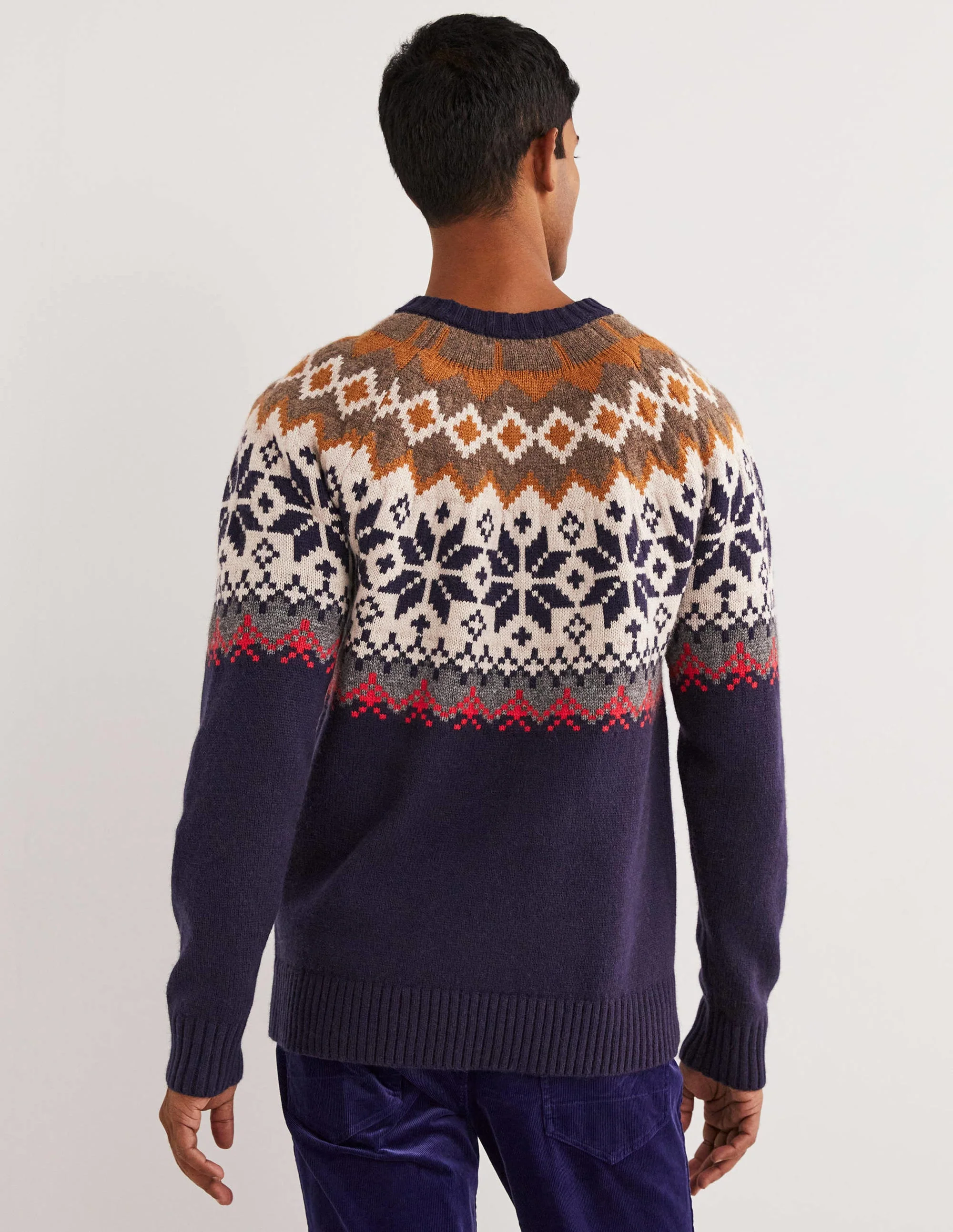 Ski Fair Isle Jumper-School Navy - Image 3