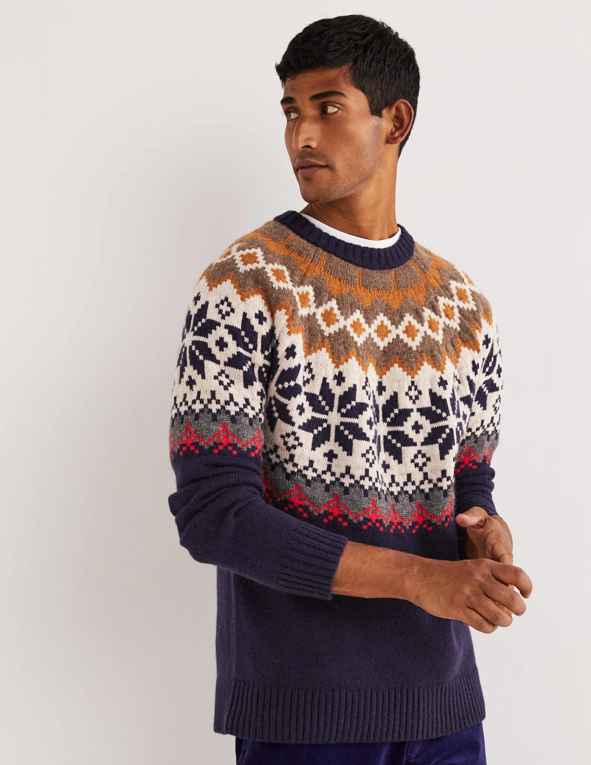 Ski Fair Isle Jumper-School Navy - Image 4