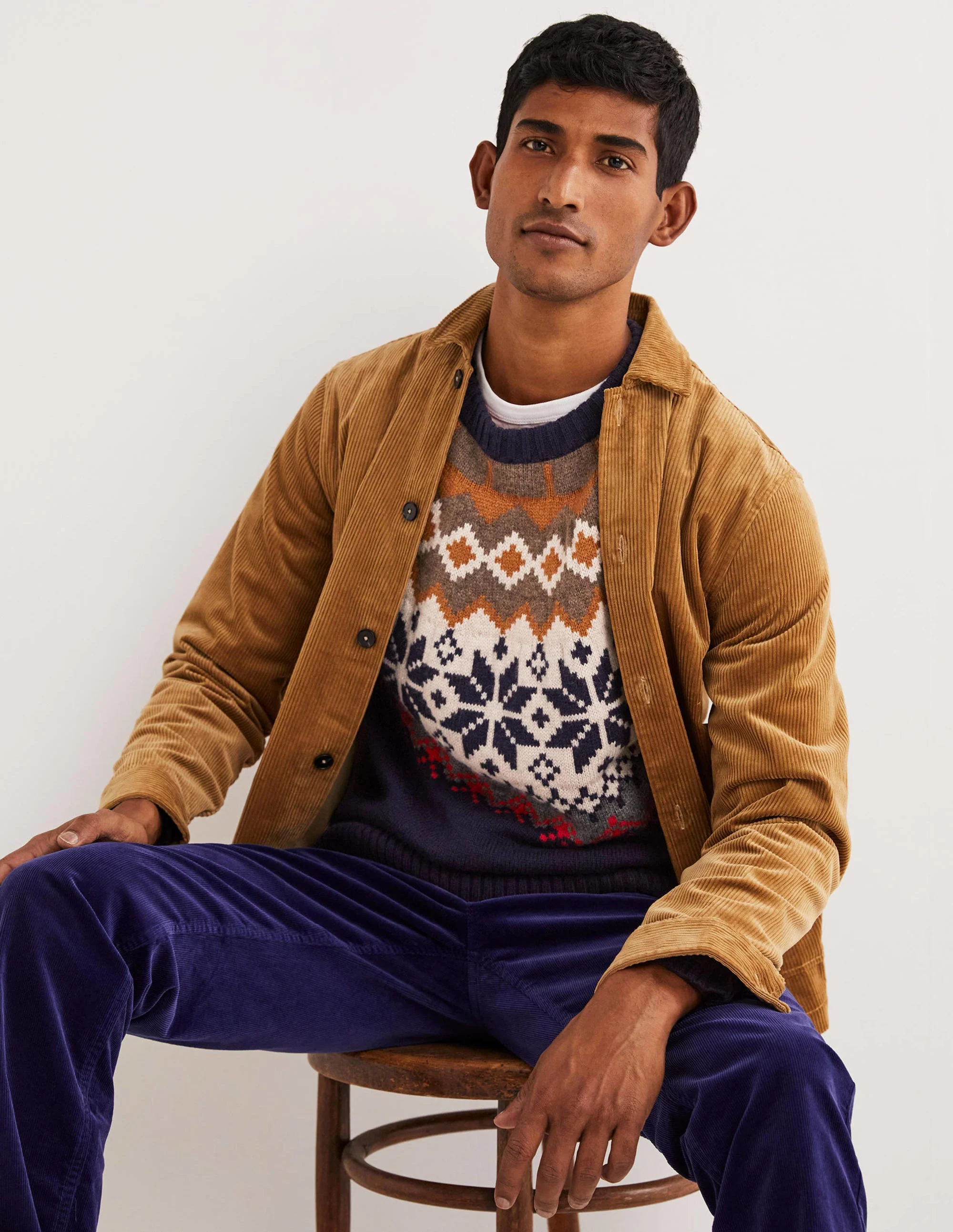 Ski Fair Isle Jumper-School Navy - Image 5