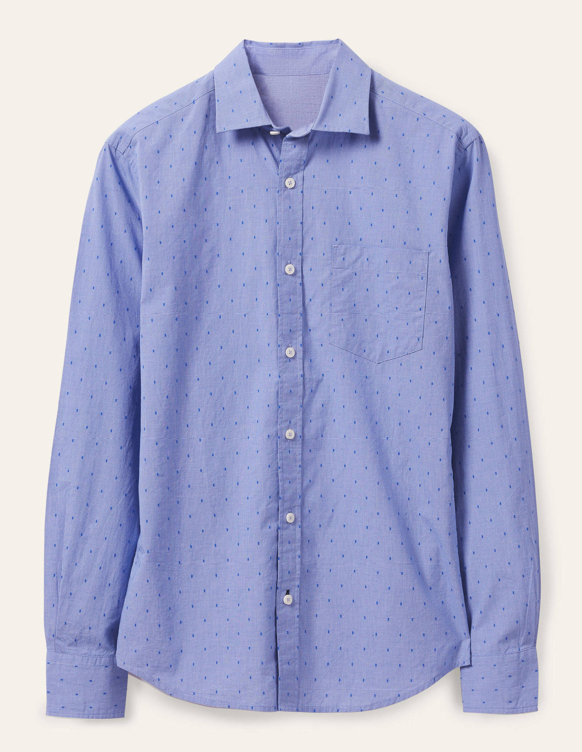 Slim Fit Classic Poplin Shirt-Sky Blue Dobby - Image 5