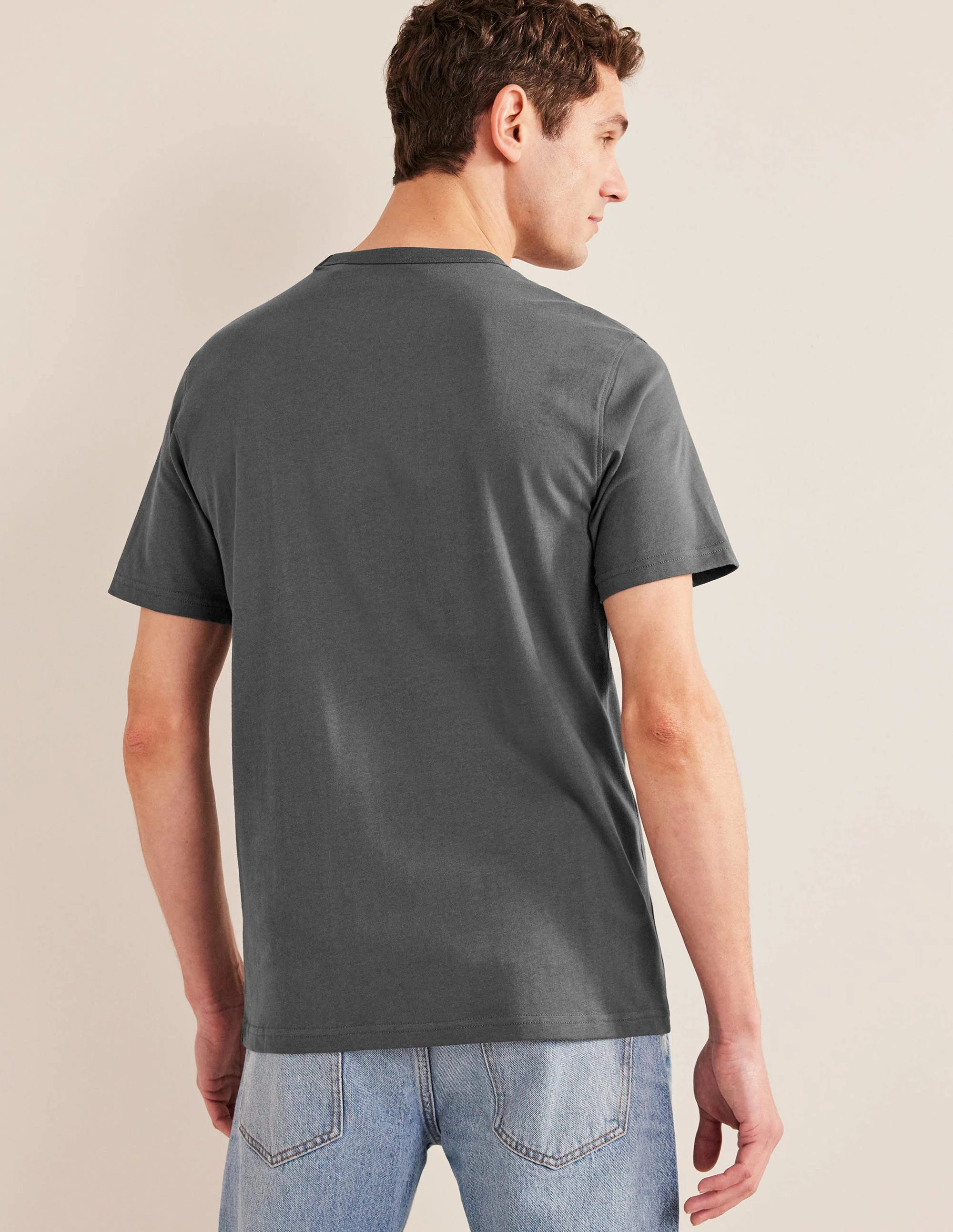 Slim Fit Classic T-Shirt-Grey Pinstripe - Image 3