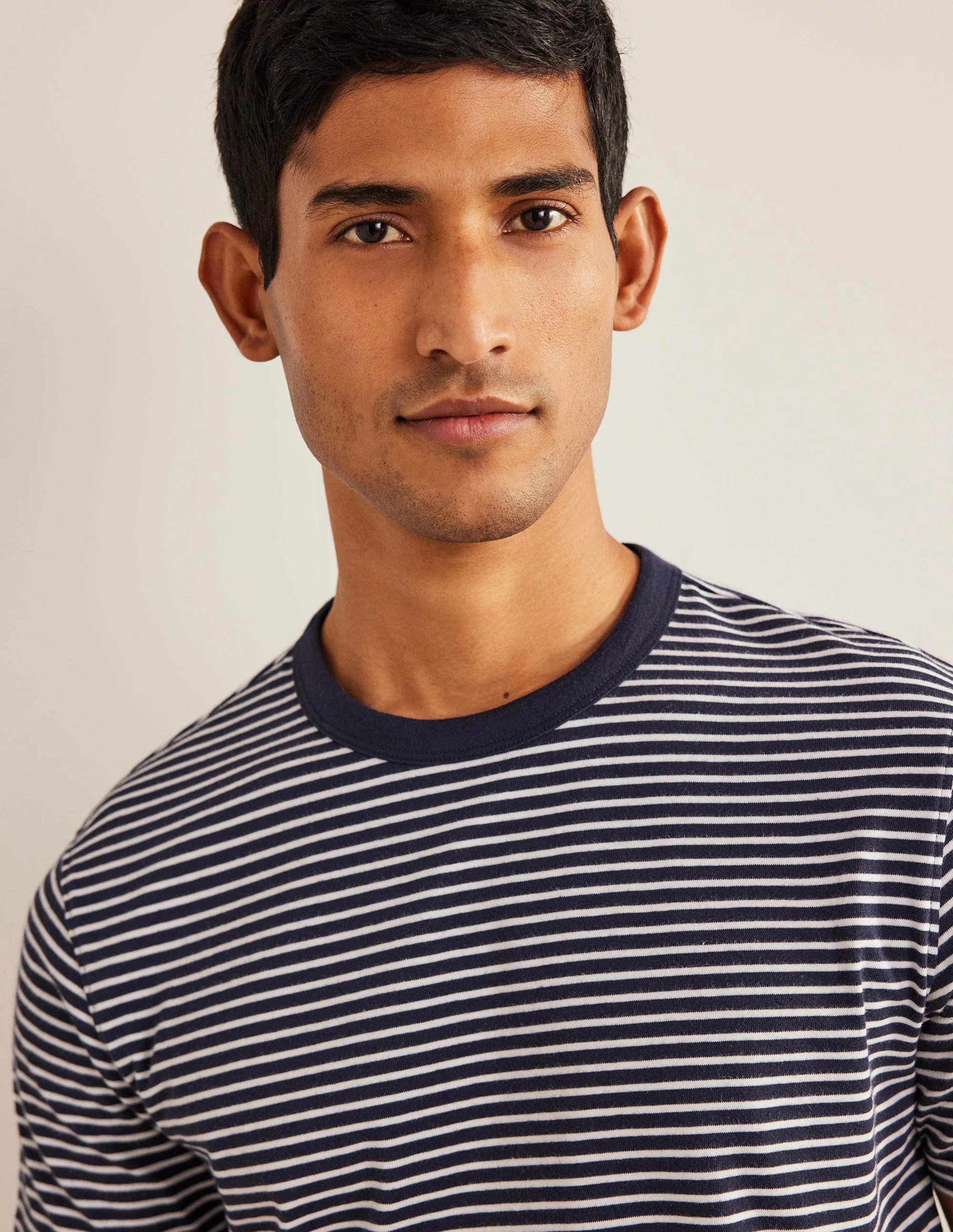 Slim Fit Classic T-Shirt-Navy/Ivory - Image 2