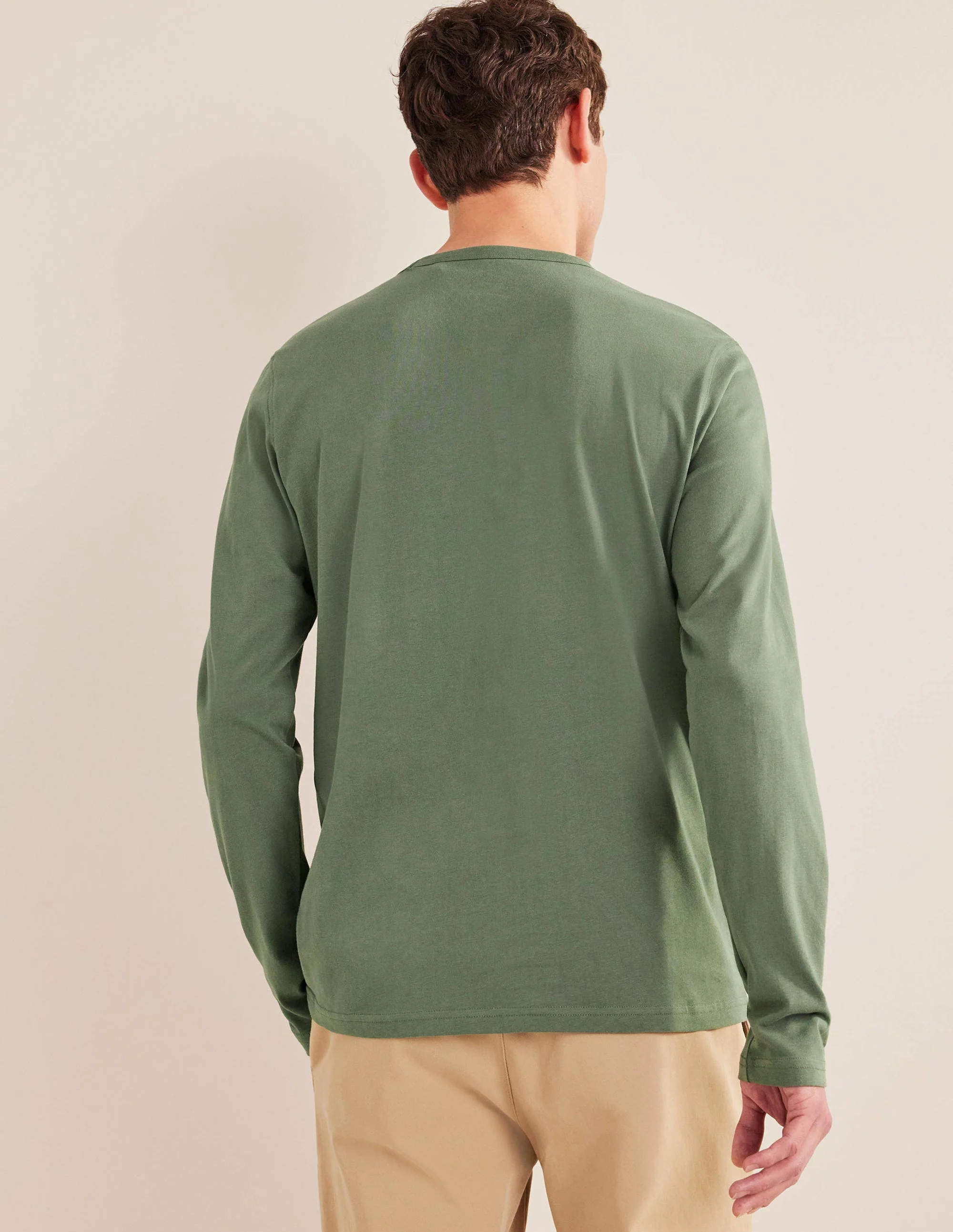 Slim Fit Long Sleeve T-shirt-Alligator Green - Image 3