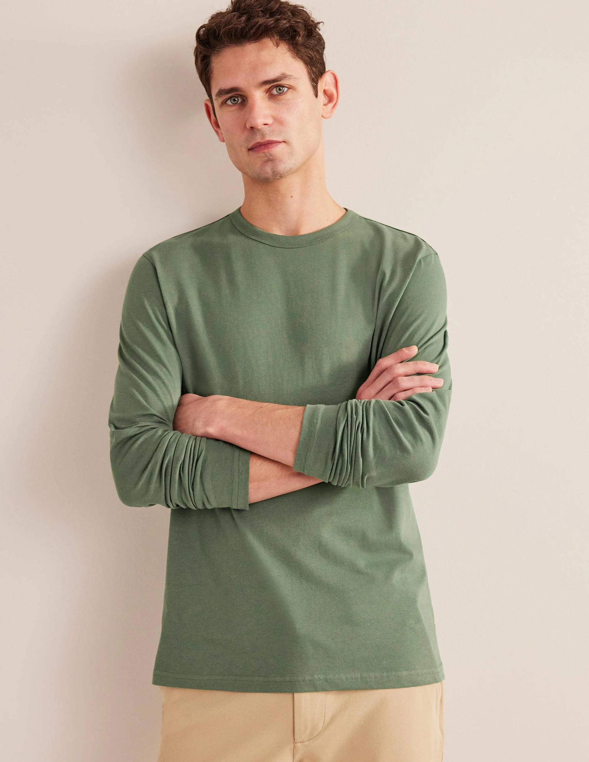 Slim Fit Long Sleeve T-shirt-Alligator Green - Image 4