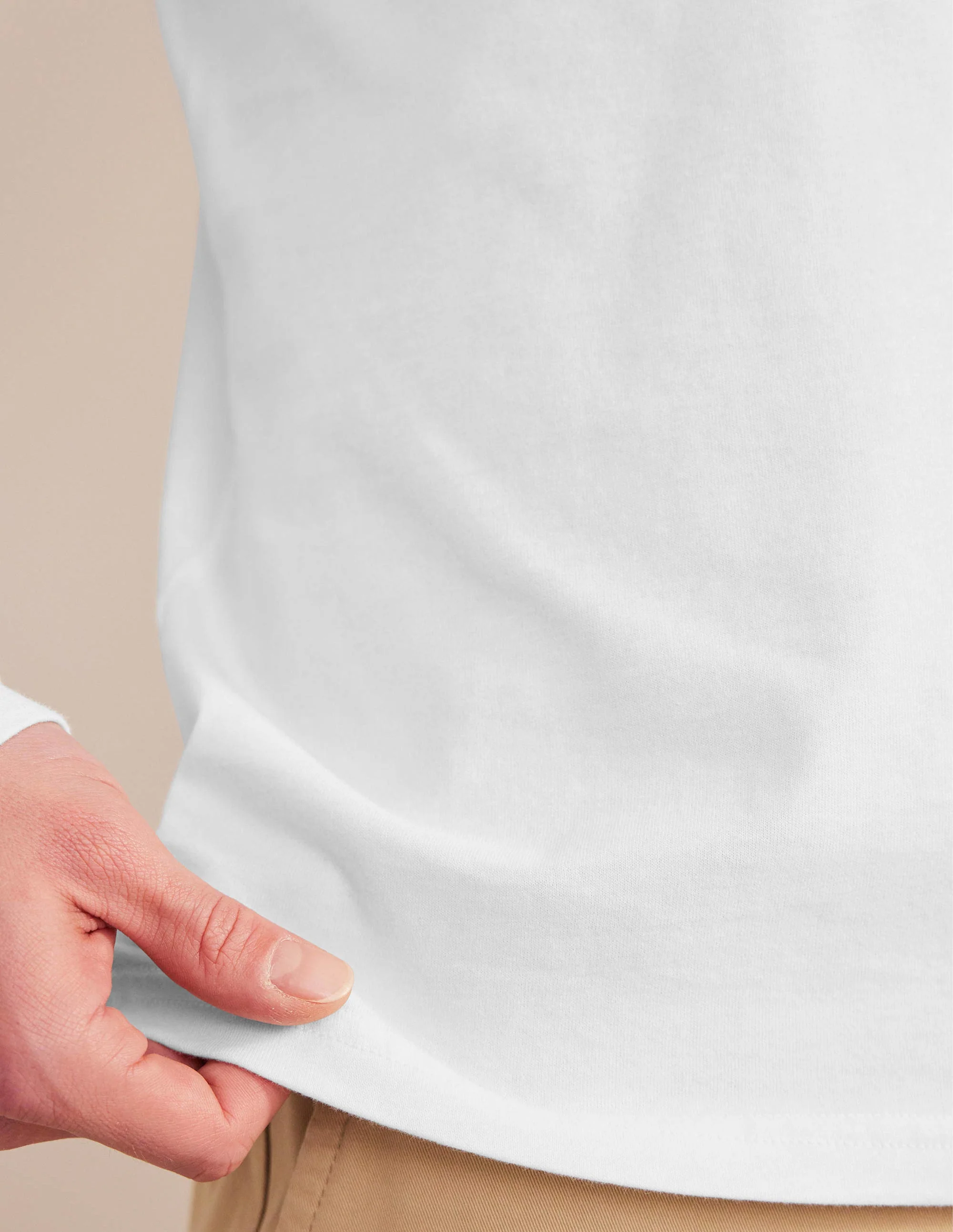 Slim Fit Long Sleeve T-shirt-White - Image 2