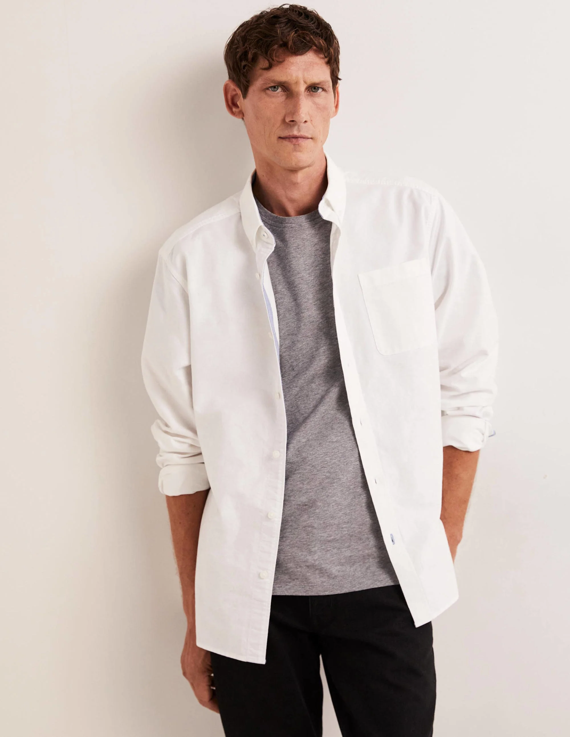 Slim Fit Oxford Shirt-White