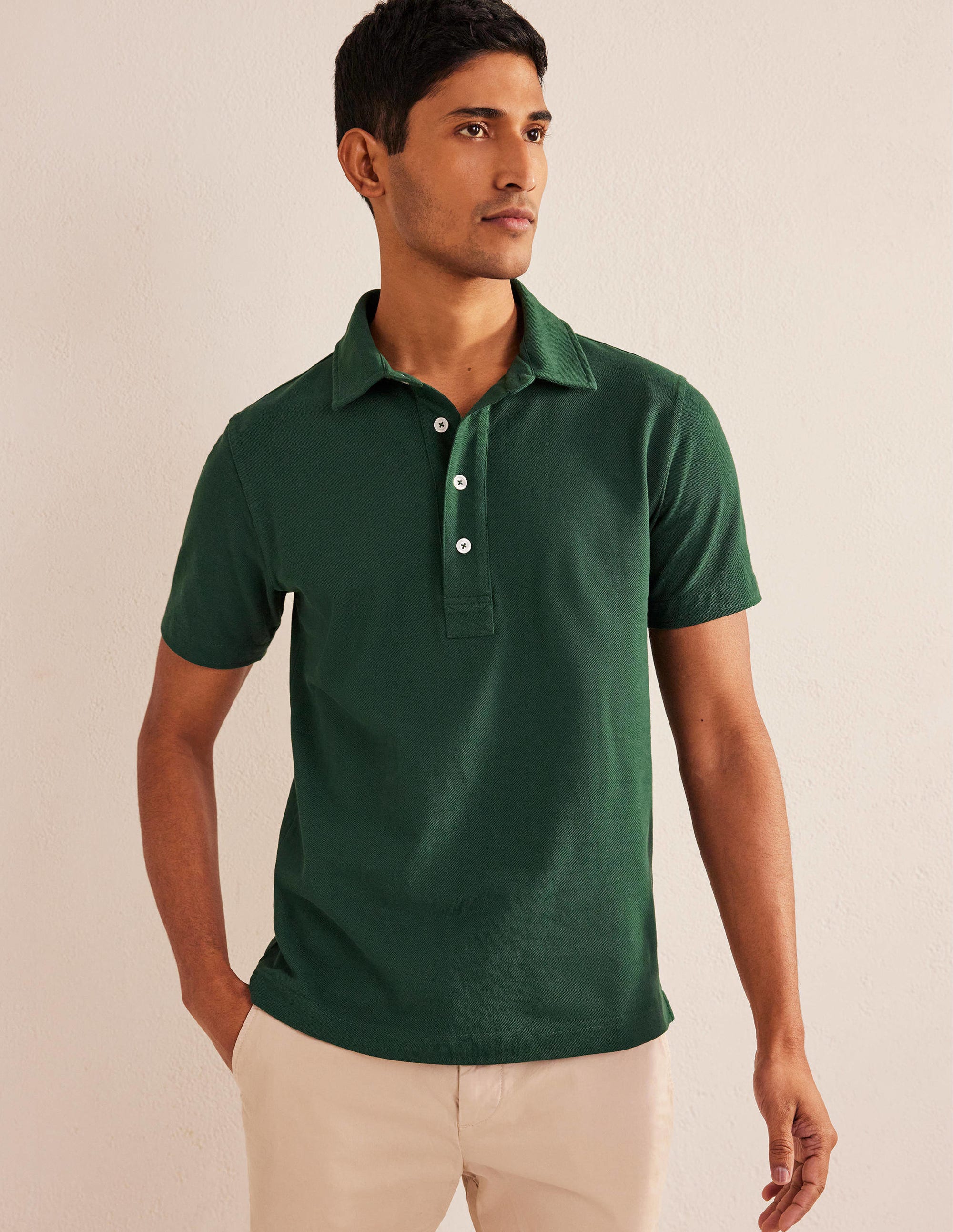 Slim Fit Piqué Polo-Palm Leaf Green - Image 4