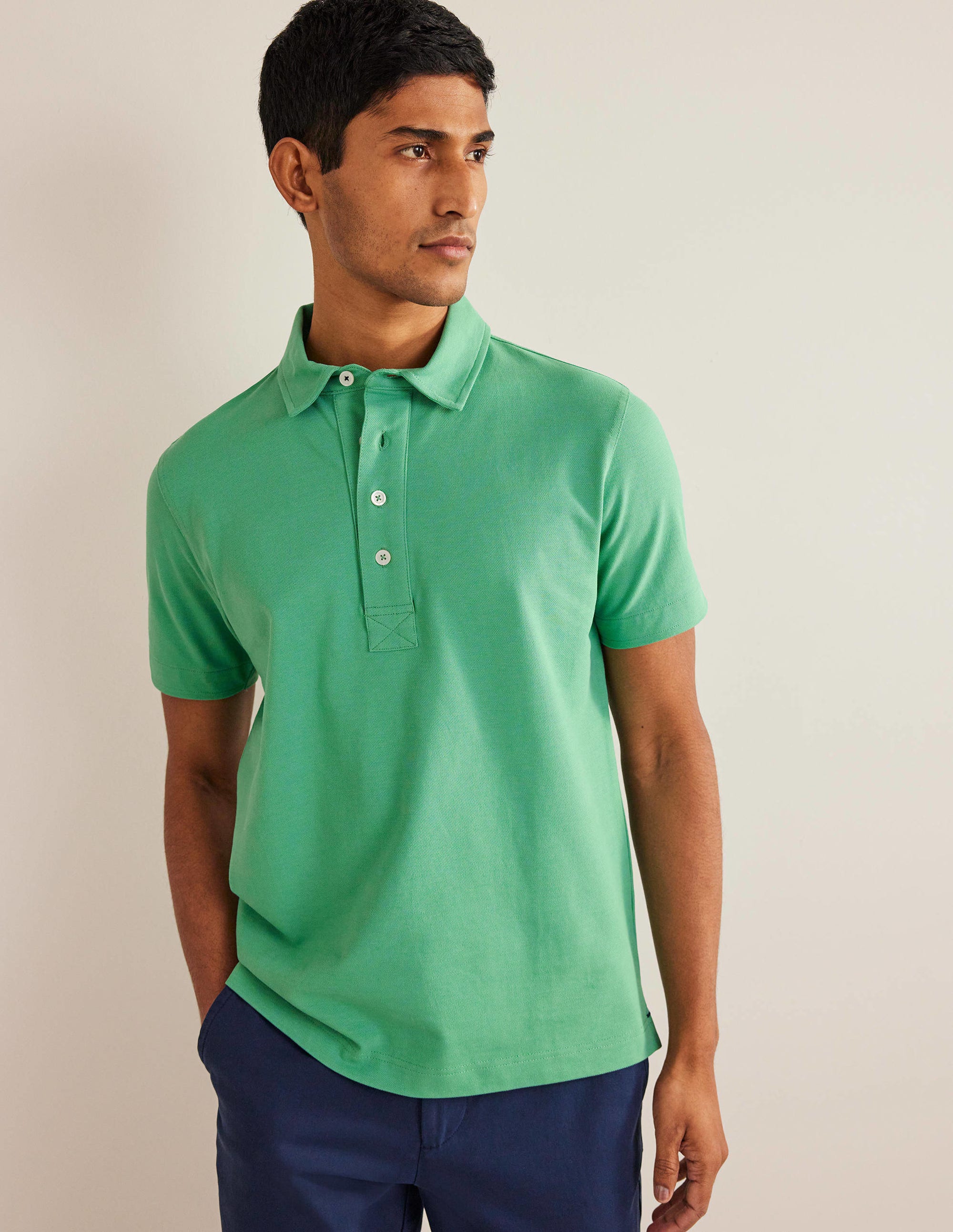 Slim Fit Piqué Polo-Soft Spearmint Green
