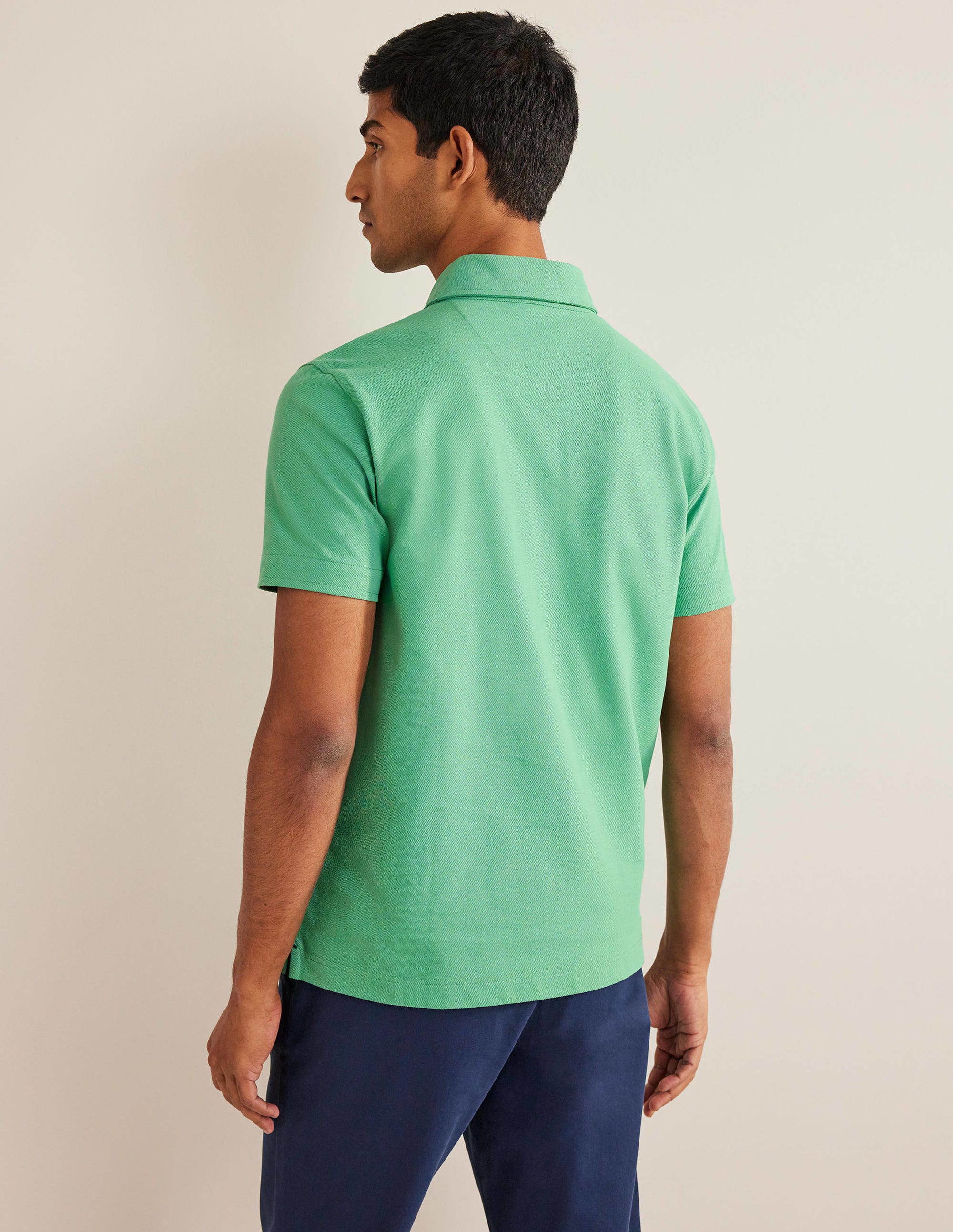 Slim Fit Piqué Polo-Soft Spearmint Green - Image 3