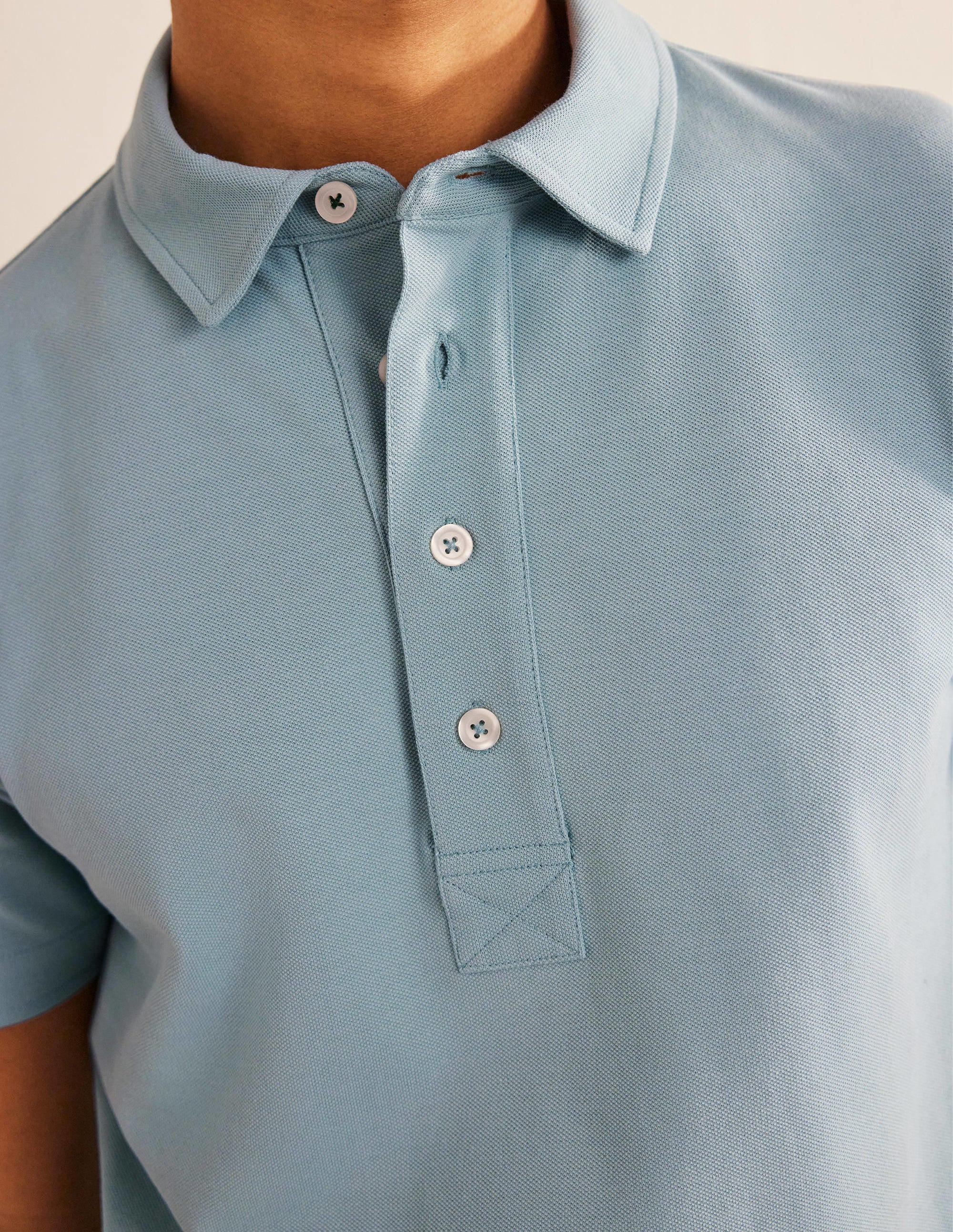 Slim Fit Piqué Polo-Washed Blue - Image 2