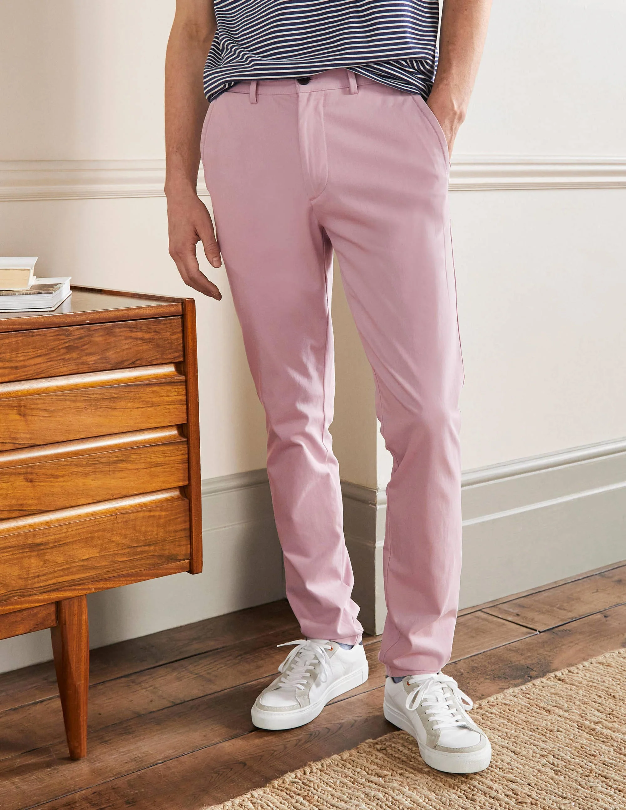 Slim Leg Chinos-Dusky Pink - Image 4