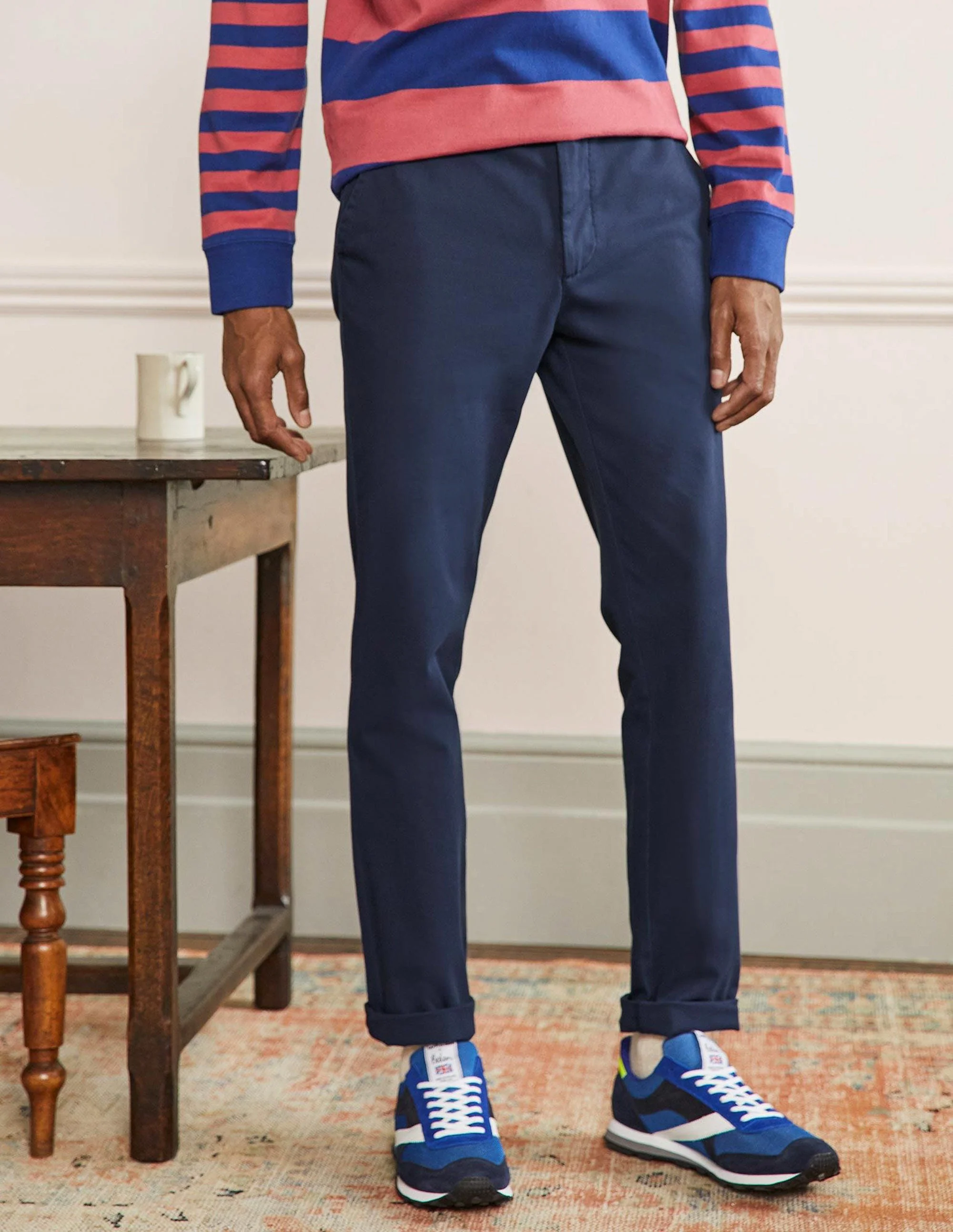 Slim Leg Chinos-Navy - Image 4
