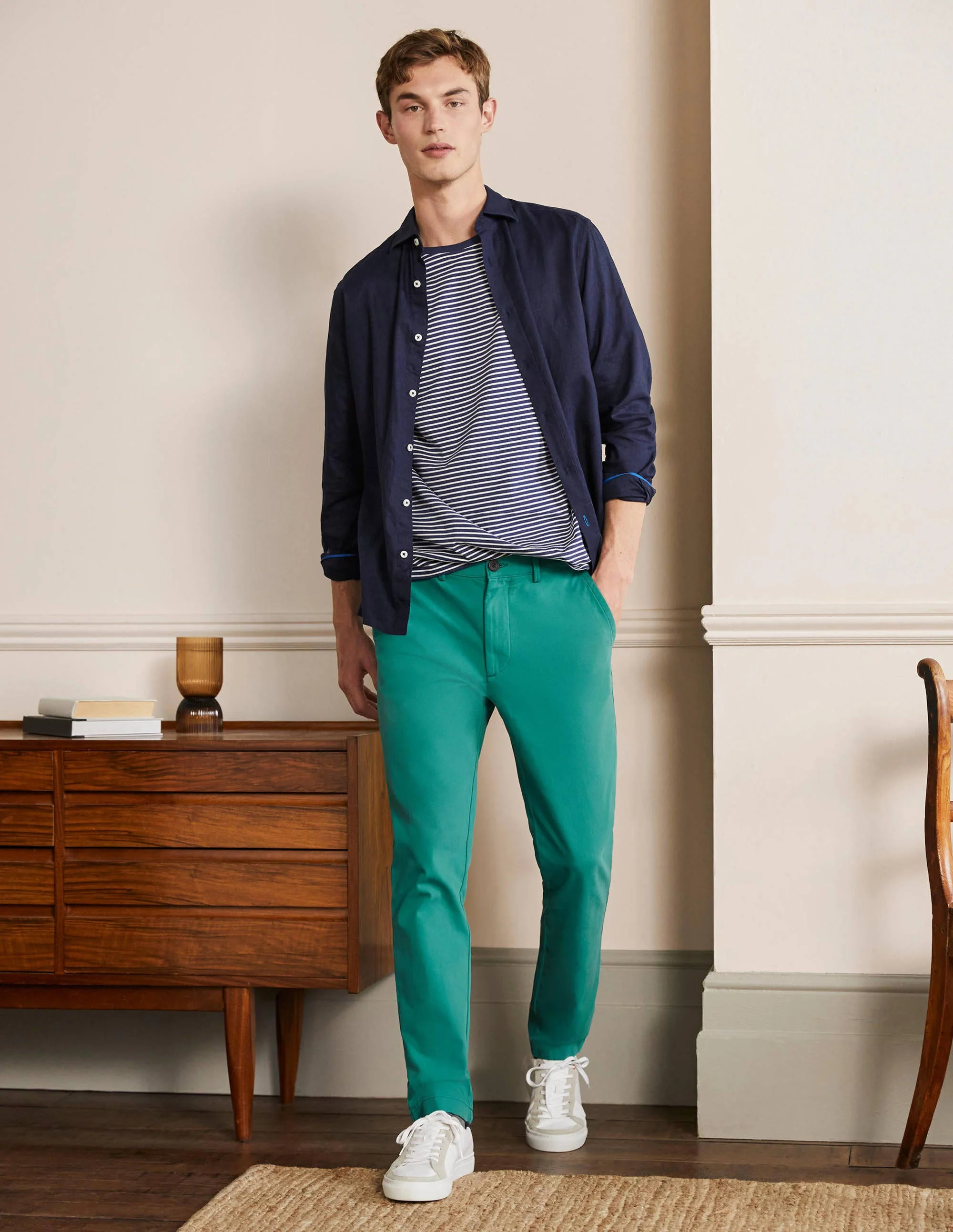Slim Leg Chinos-Sardinia Green