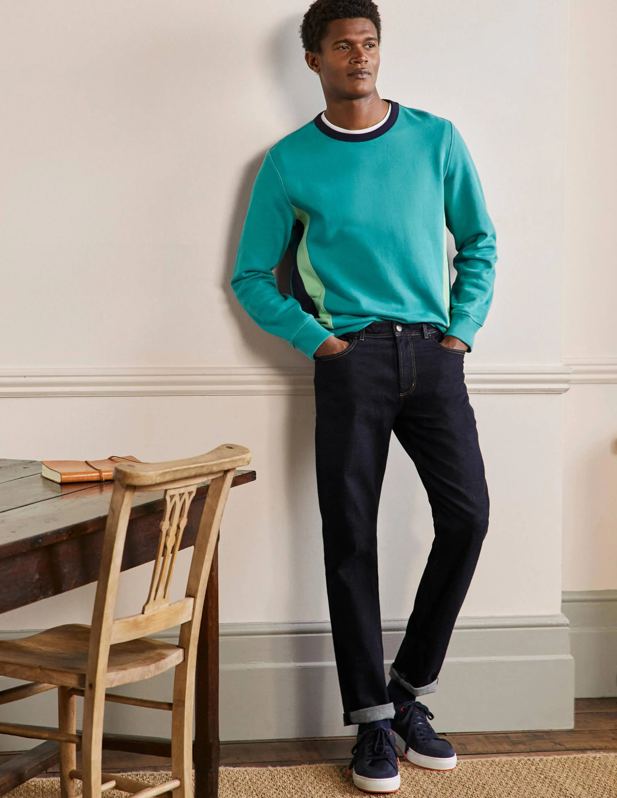 Slim Leg Jeans-Dark Rinse Denim
