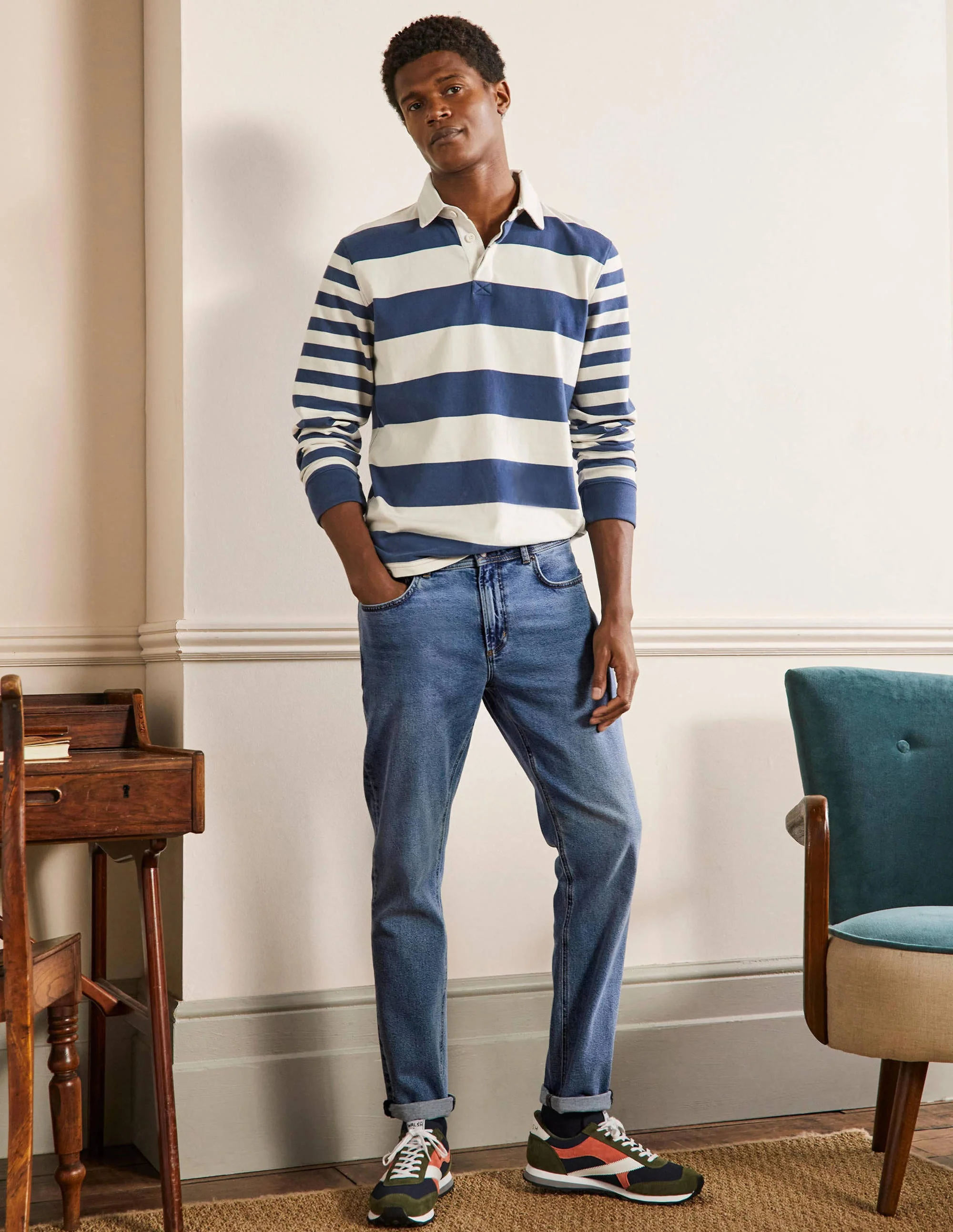 Slim Leg Jeans-Light Rinse Denim