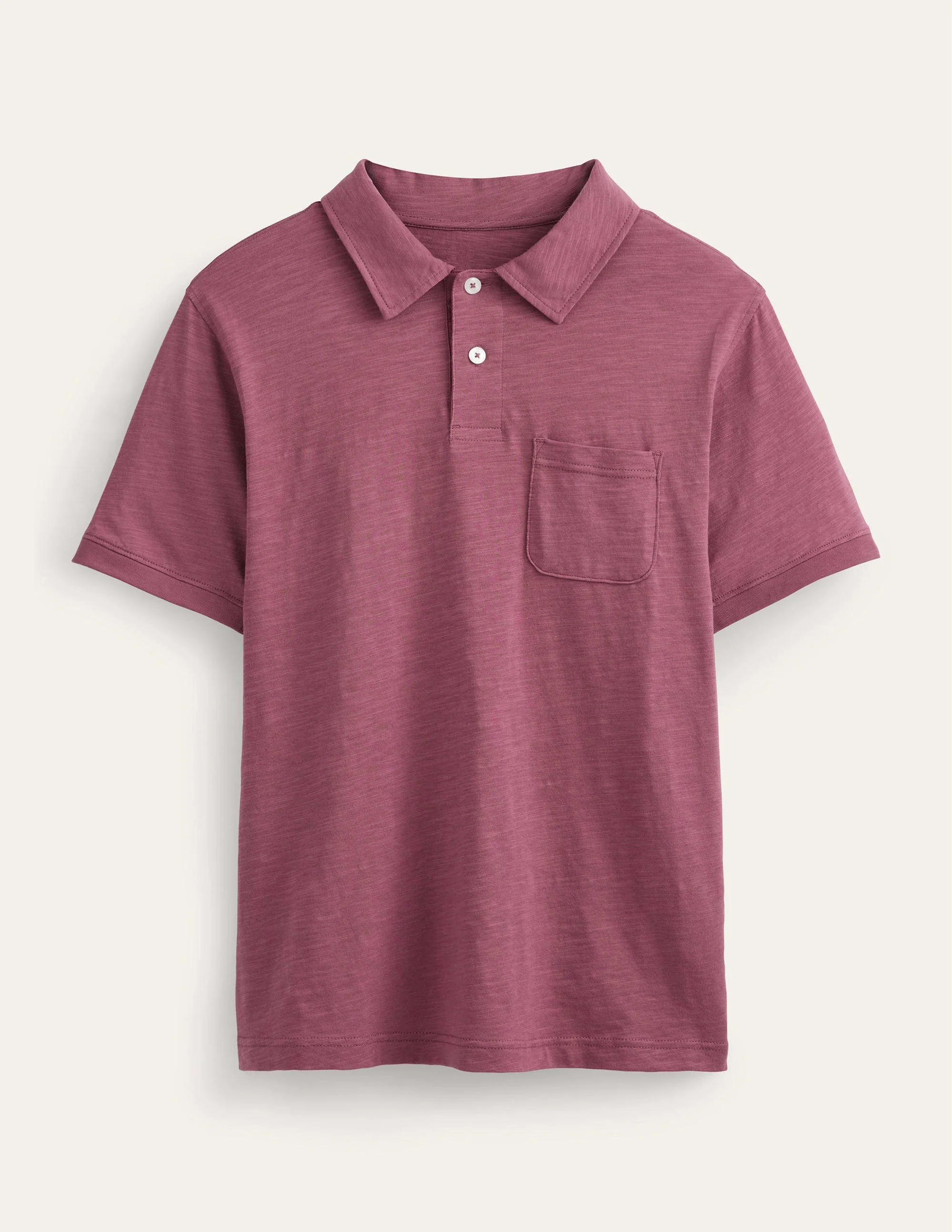 Slub Jersey Short Sleeve Polo-Renaissance Rose Purple - Image 5